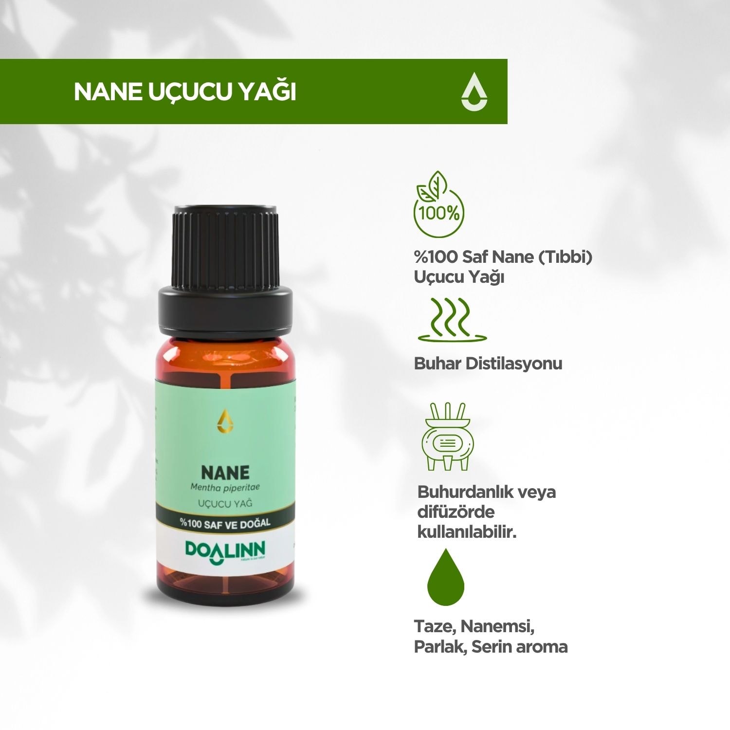 Nane Uçucu Yağı (Mentha x piperitae) 10 ml.