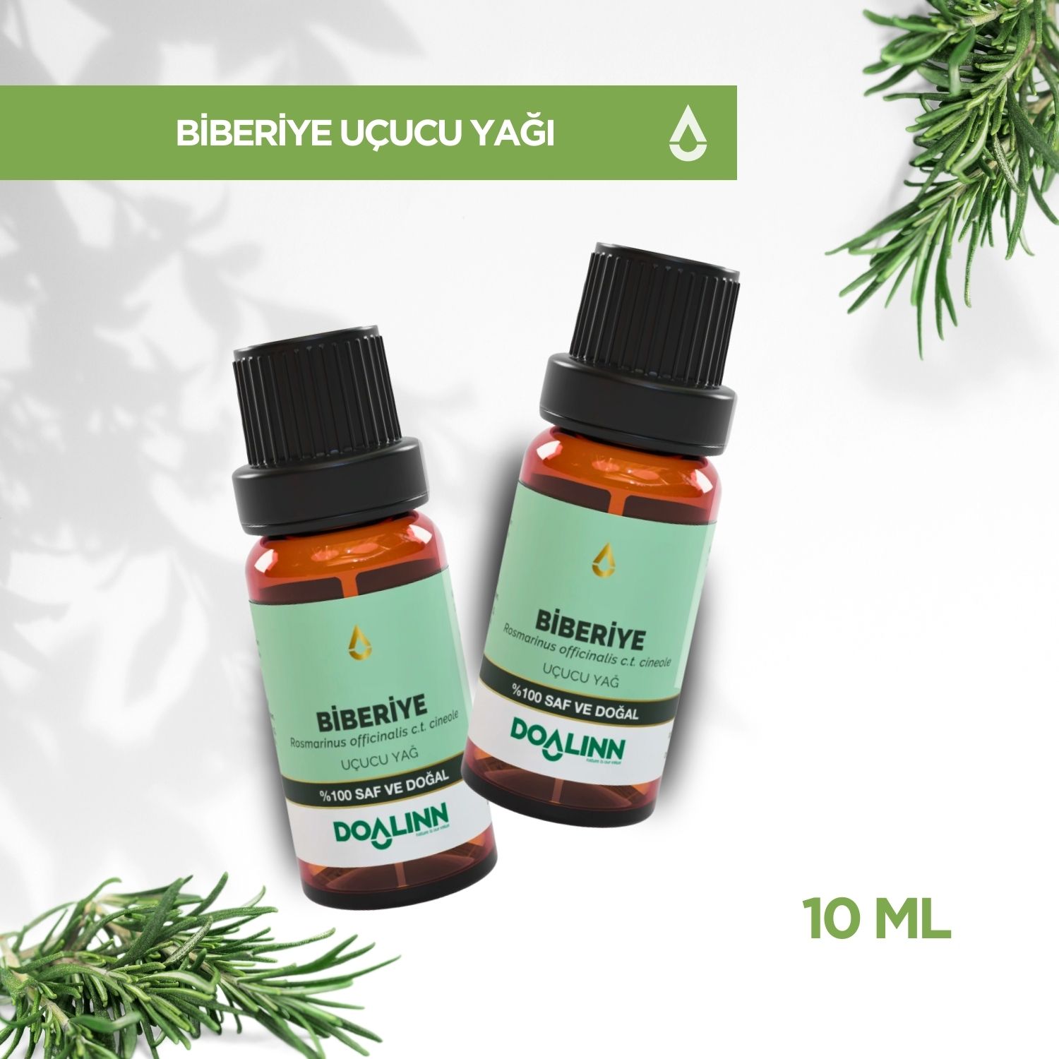 Biberiye Uçucu Yağı (Rosmarinus officinalis ct. cineole) 10 ml.