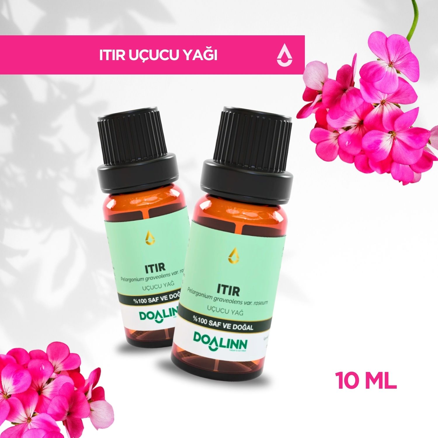 Itır Uçucu Yağı (Pelargonium graveolens) 10 ml.