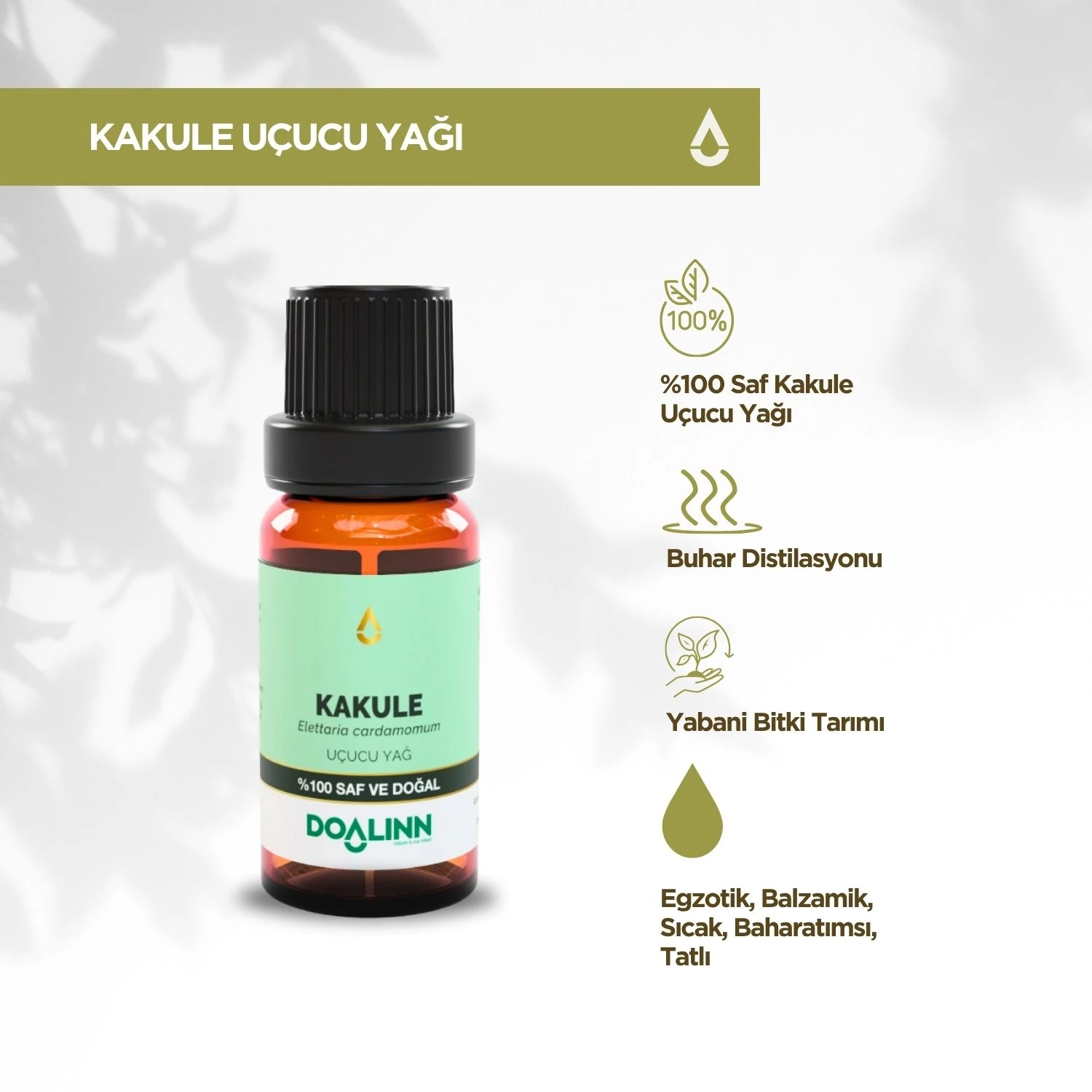 Kakule Uçucu Yağı (Elettaria cardamomum) 10 ml.