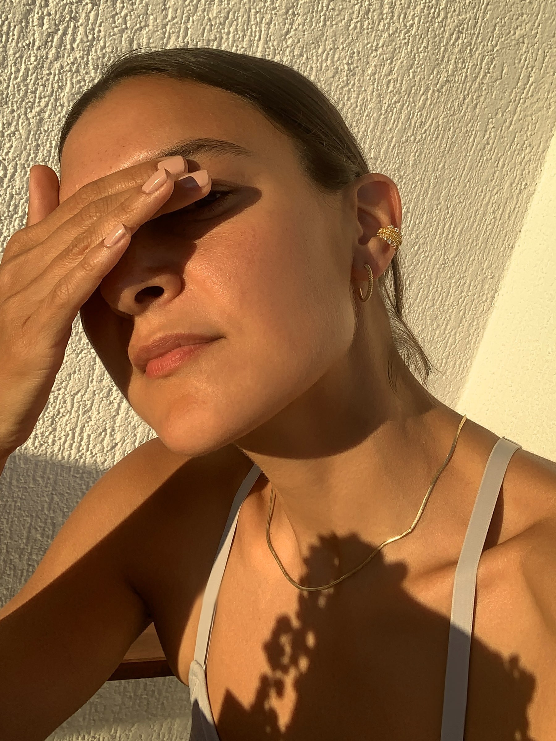 Semita Halka Küpe - Altın Kaplama 925 Ayar Gümüş