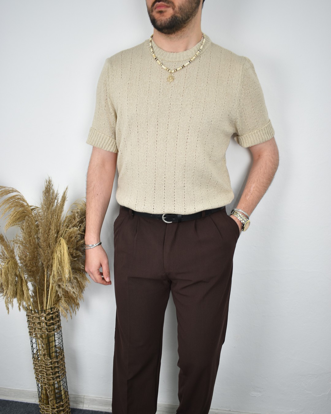 Triko Tshirt - Kahve