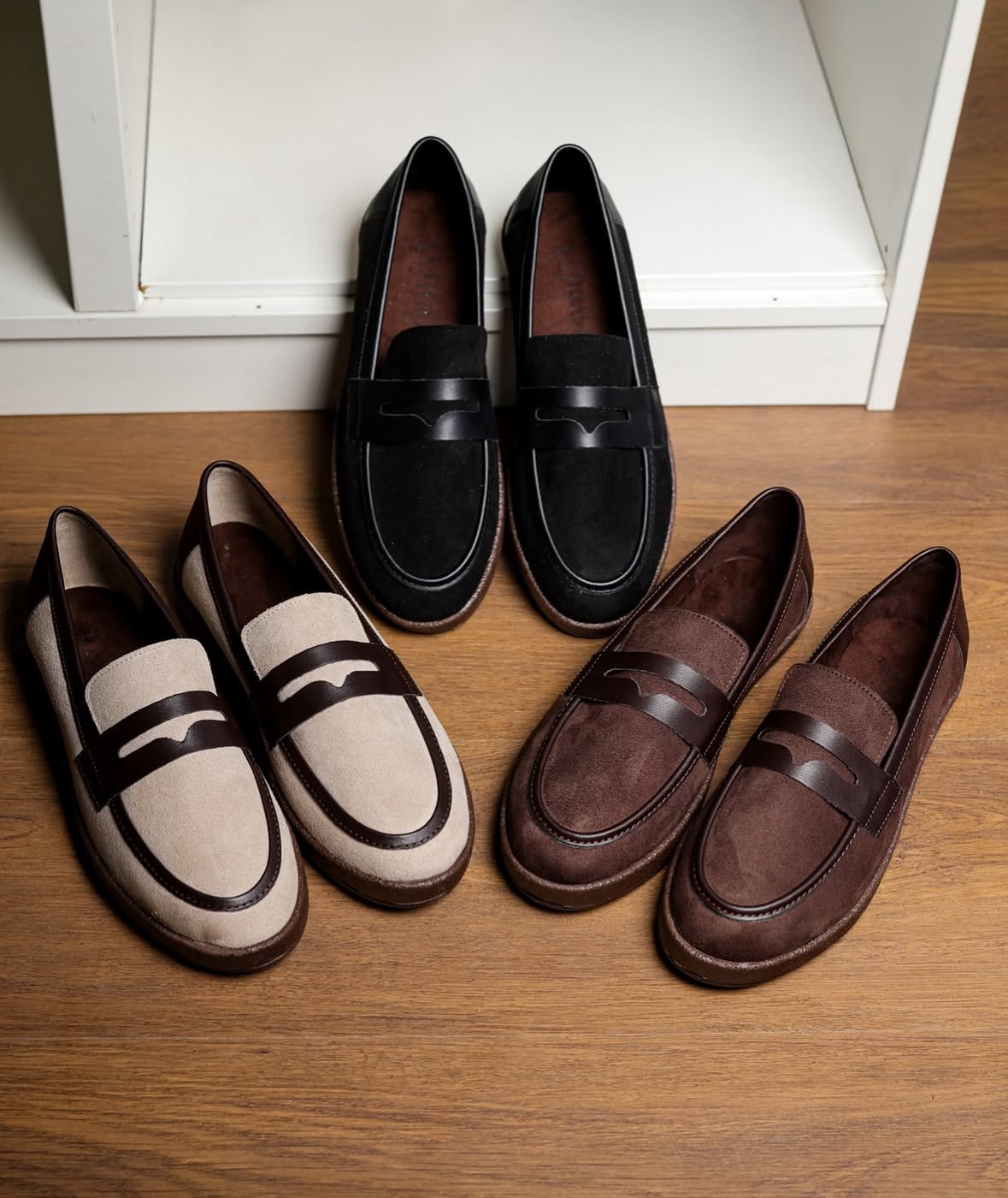 Süet Çizgili Loafer