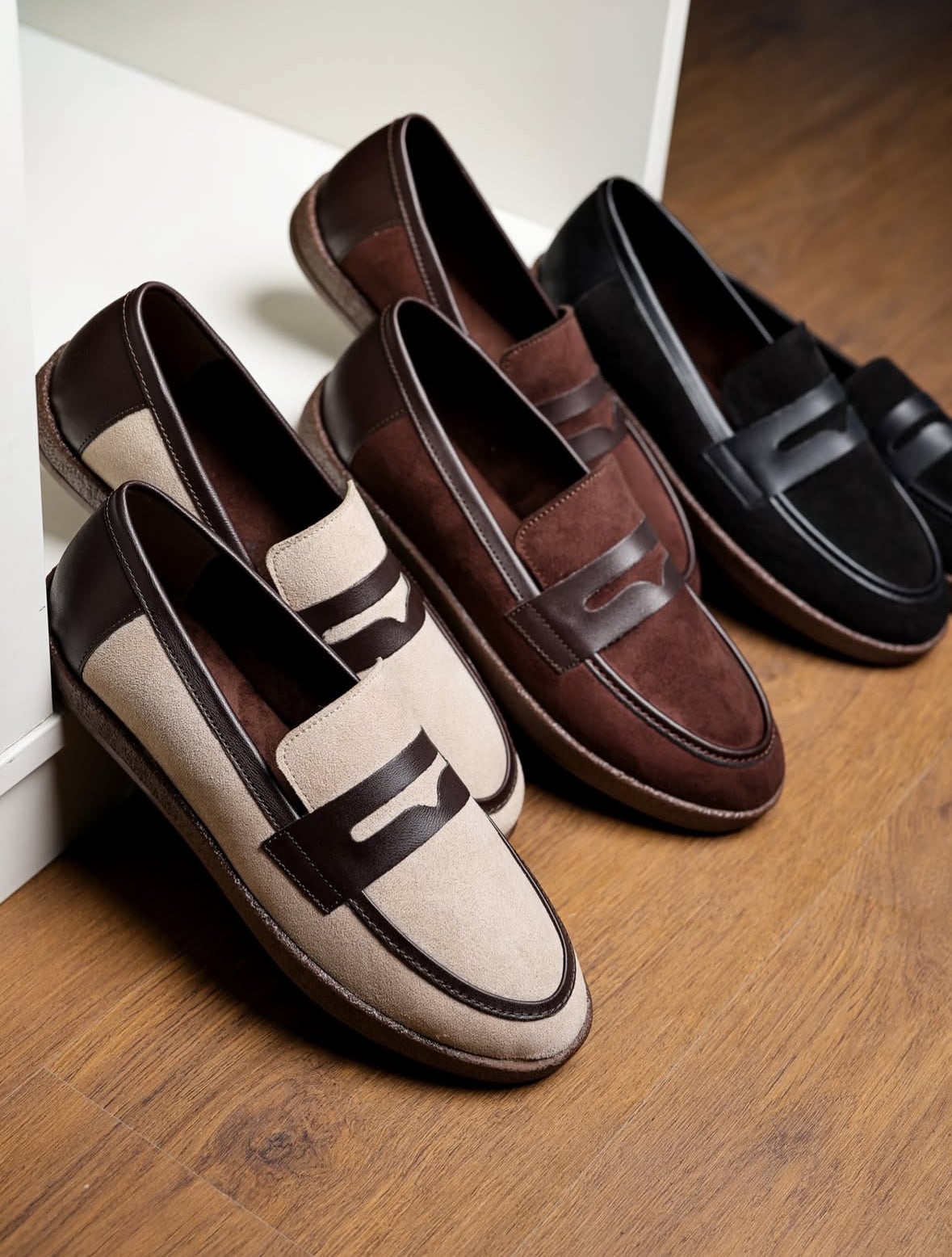 Süet Çizgili Loafer