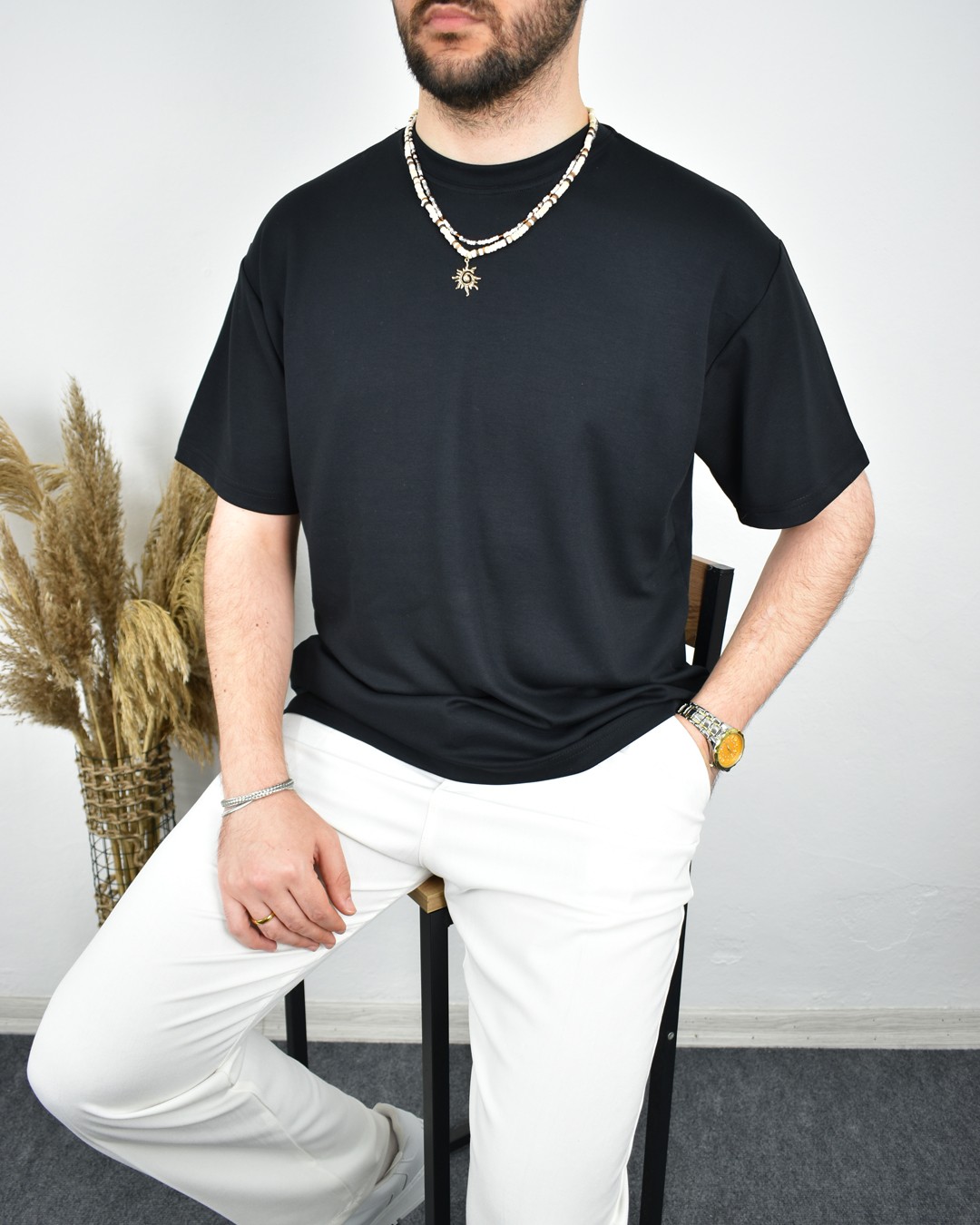 Oversize Doubleface Tshirt - Siyah