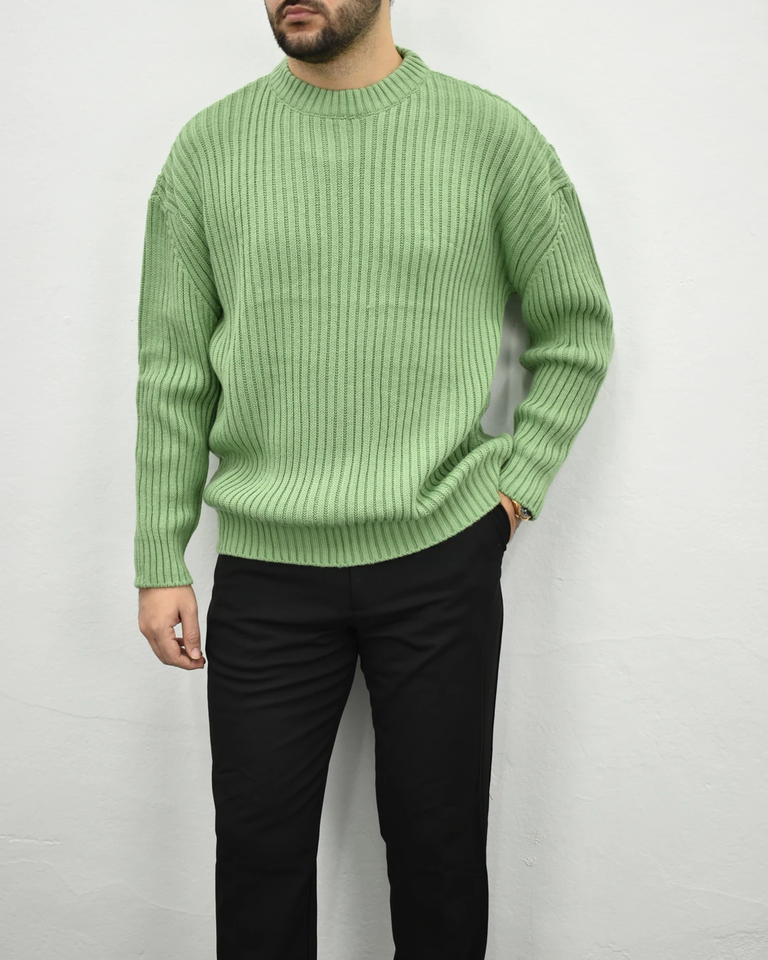 Örme Kazak - Su Yeşili