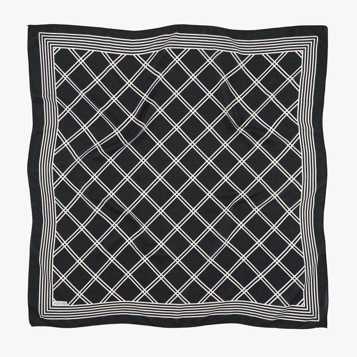 Sinem Bambu Winter Emp-100 AK20 01 Black-White Scarf