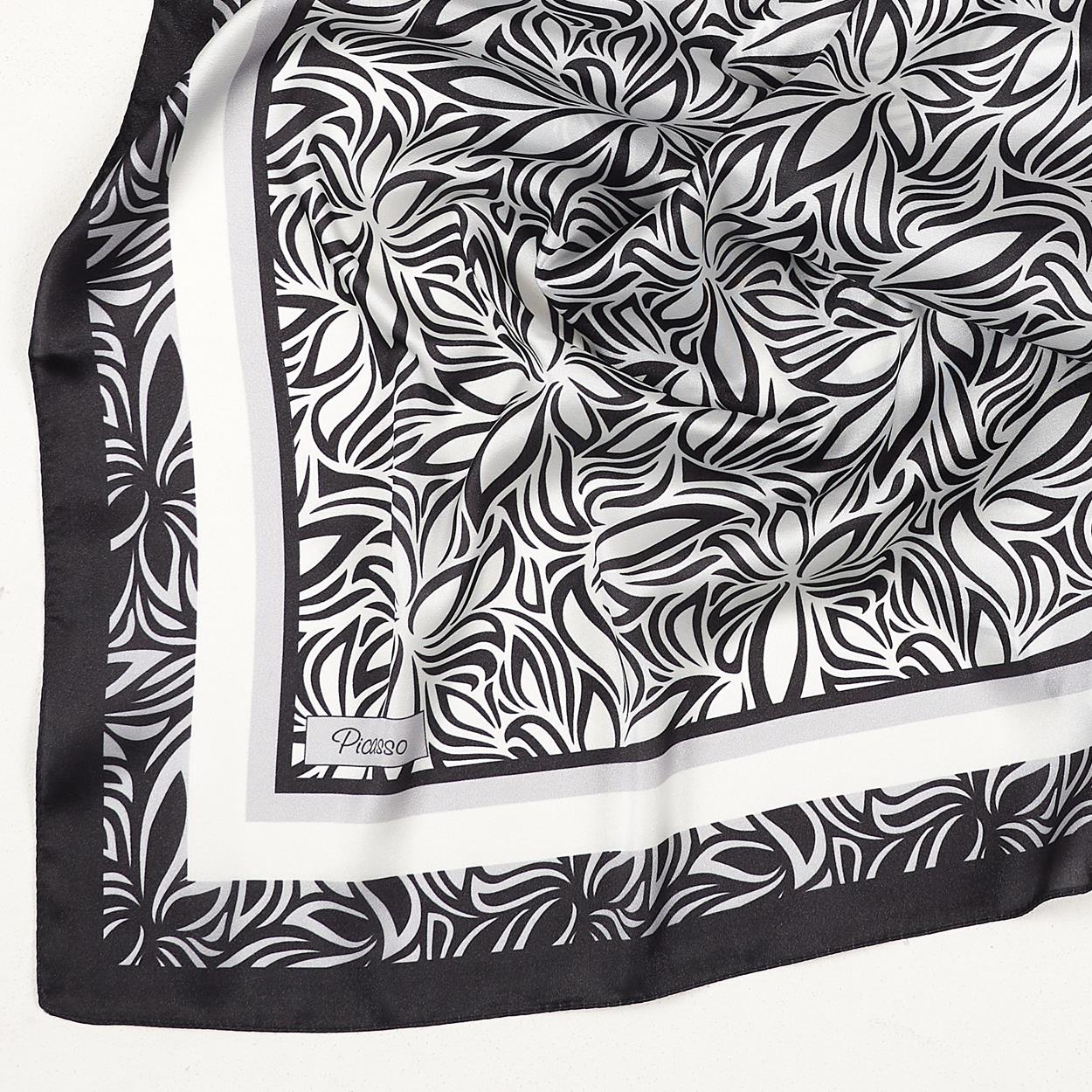Picasso Hibrit Digital Kristal Dg-100 Siyah-Krem 17 Desen Mix Paket Eşarp
