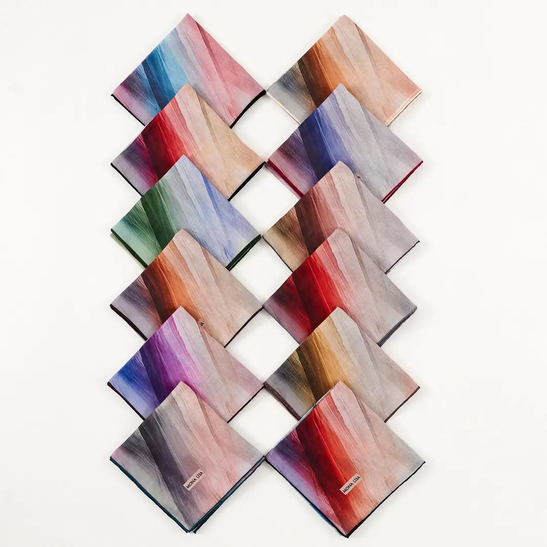 Monalisa El Dikişli Digital Soft Pamuk Dg 100 2959 Mix Paket Eşarp