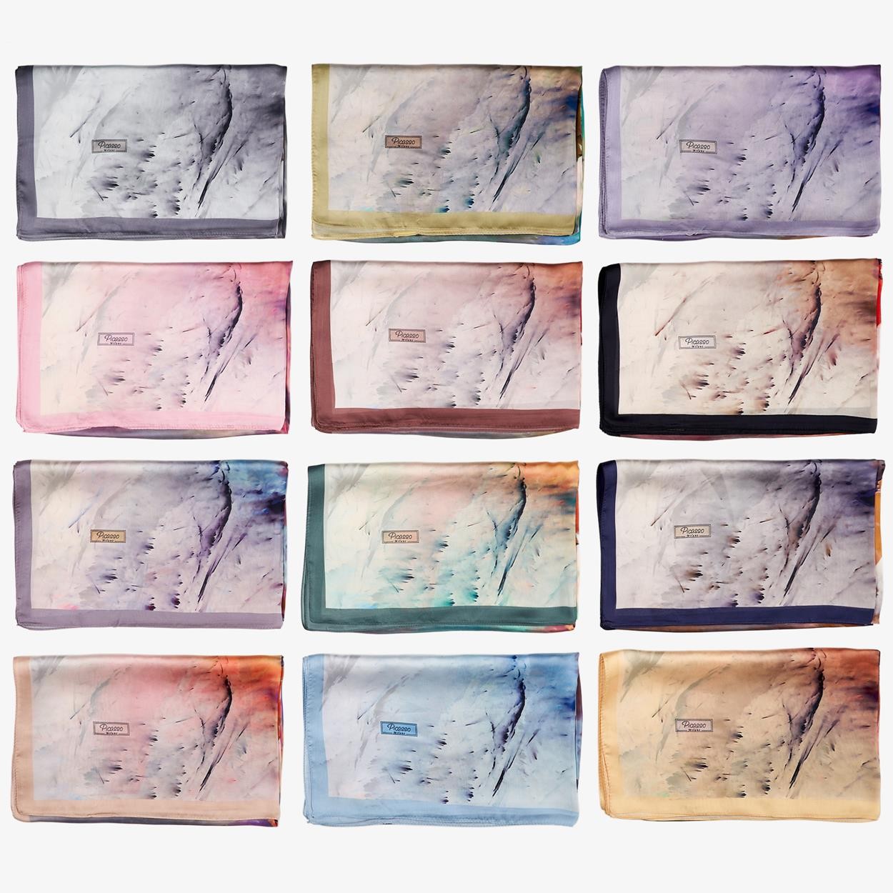 Picasso Hibrit Digital Saten Vual Dg-190 3003 Mix Paket Şal