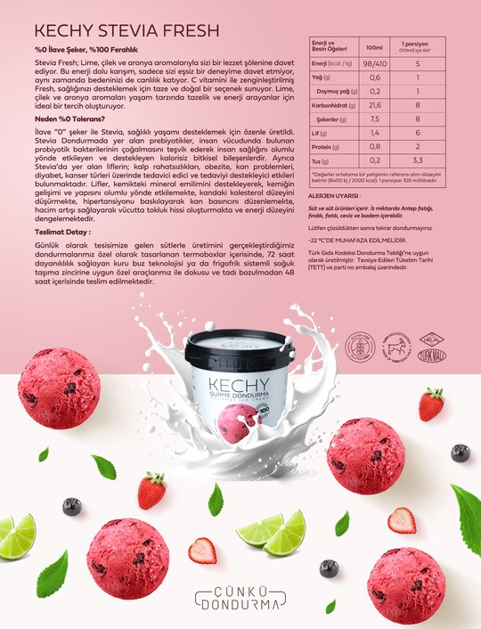 Gurme Dondurma Stevia Fresh - Kechy