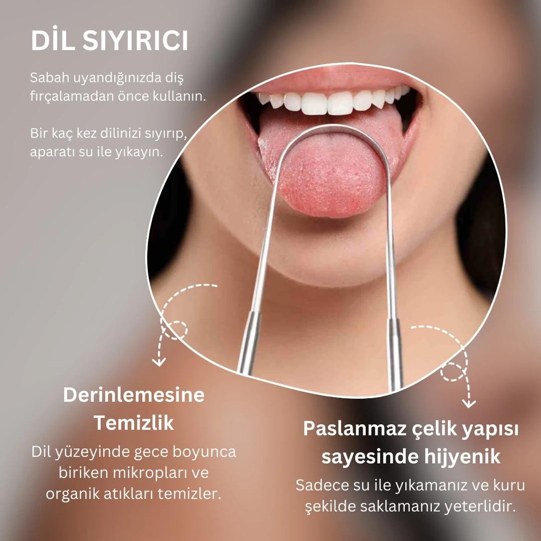Dil Temizleme Aparatı (Çelik) Dil Sıyırıcı - Going Zeero
