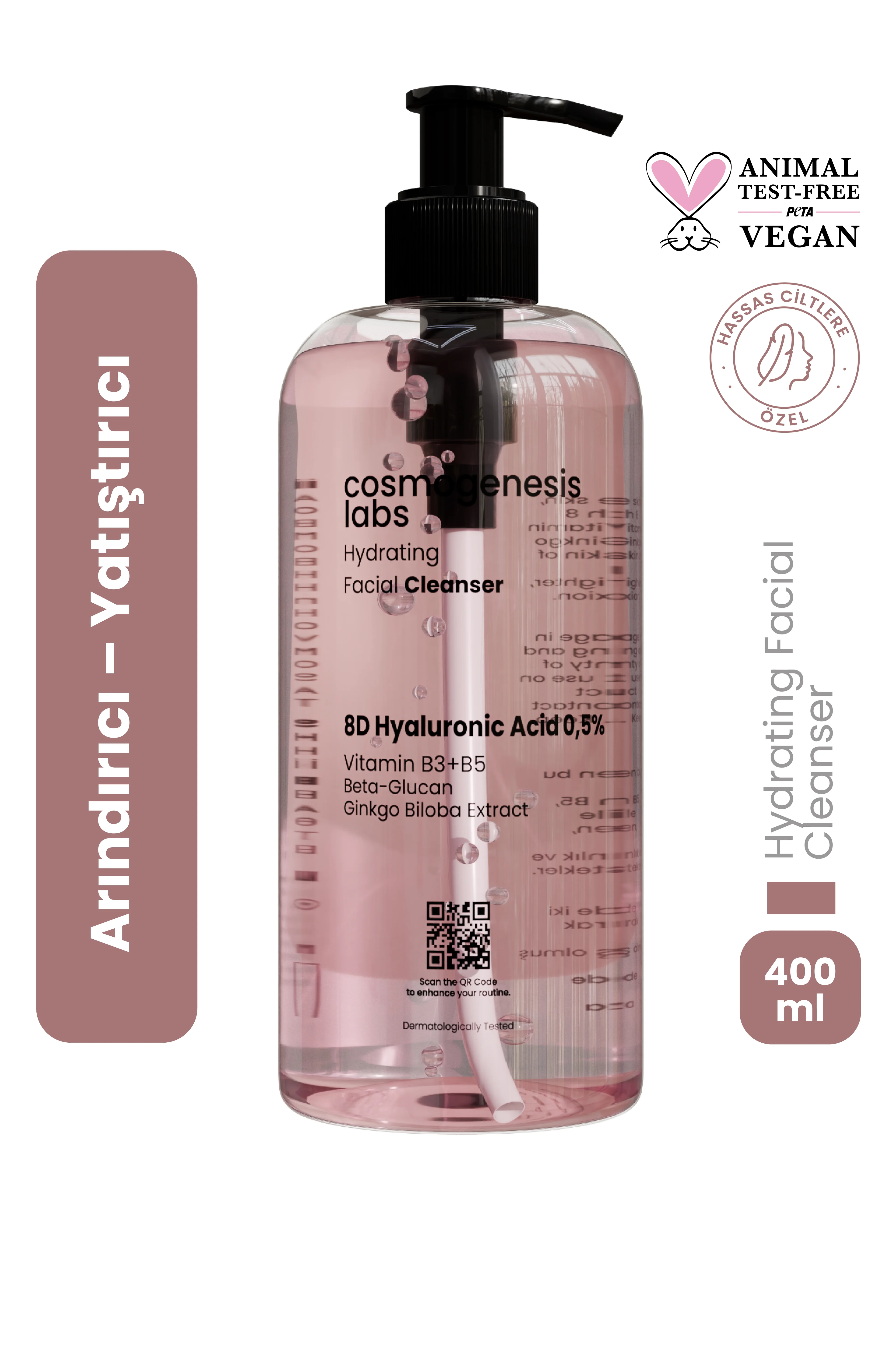 Kuru - Hassas Ciltlere Özel Yüz Temizleme Jeli 400ml - Arındırıcı Yatıştırıcı Bariyer Güçlendirici Vegan