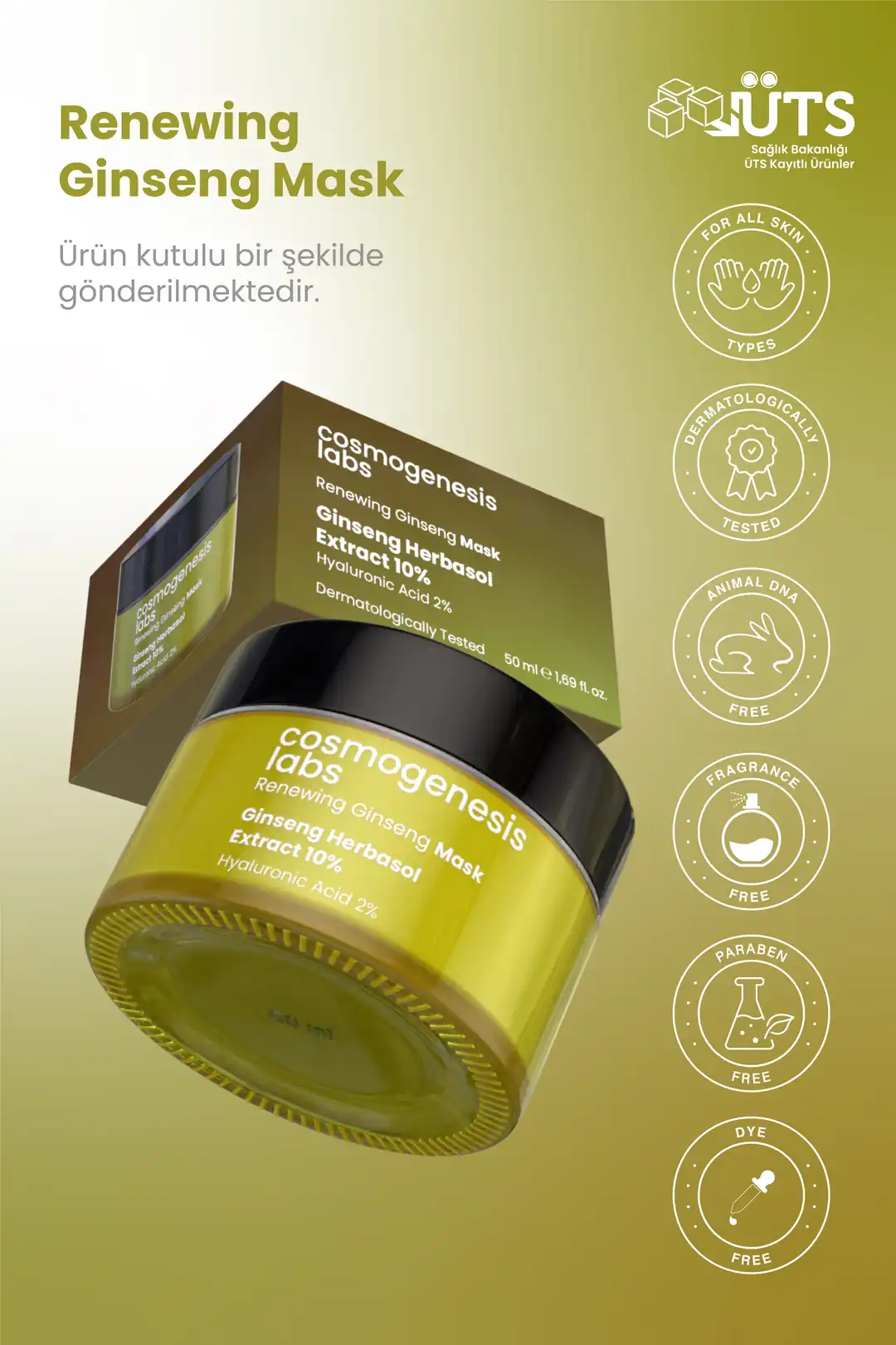 Cosmogenesis Labs Yenileyici Ginseng Maske 50 ml Vegan l