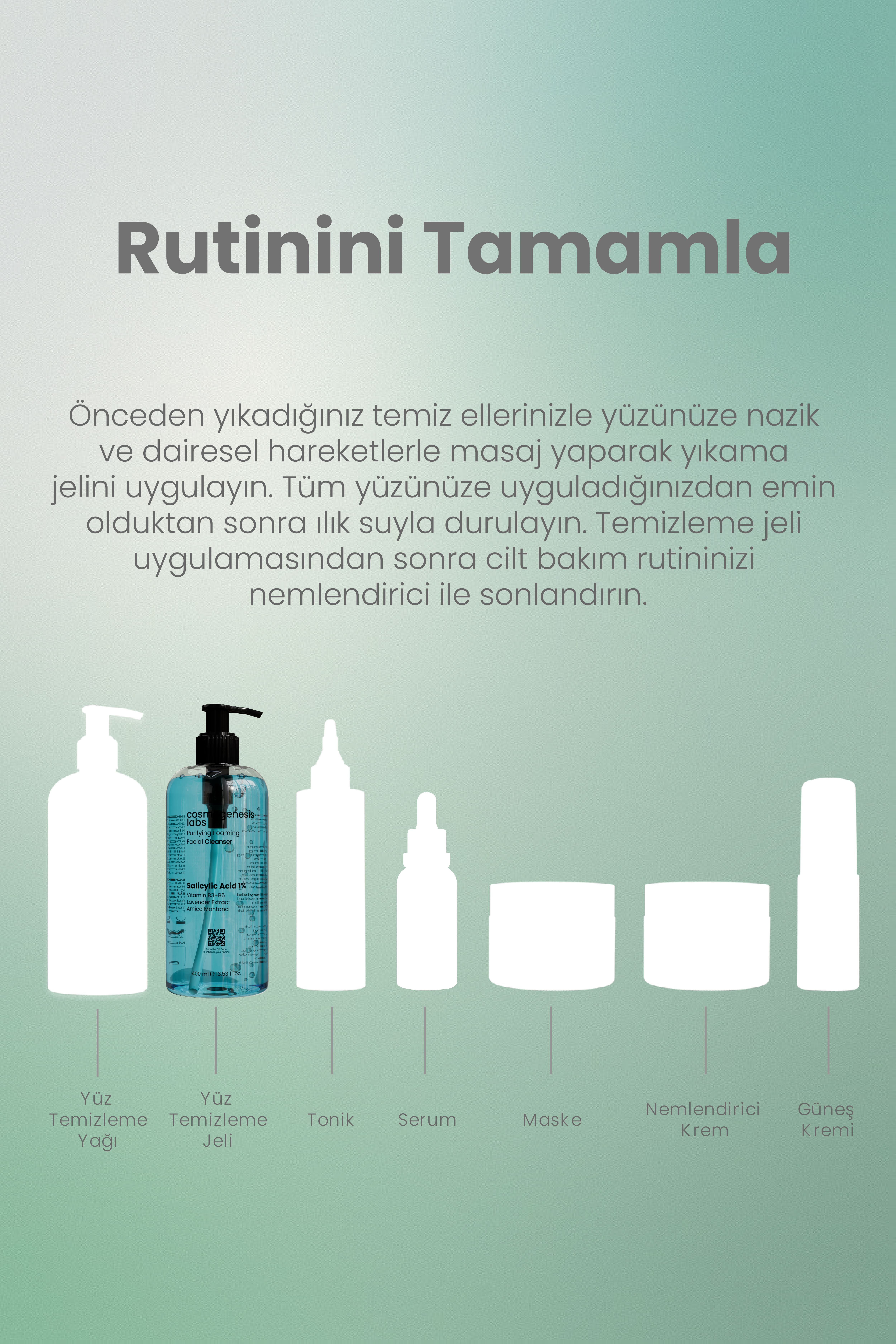 Karma ve Yağlı Ciltlere Özel Yüz Temizleme Jeli 400ml - Arındırıcı Sebum Karşıtı Dengeleme Vegan