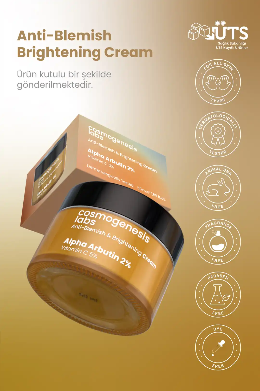Cosmogenesis Labs Leke Karşıtı & Aydınlatıcı Krem 50 ml Vegan l