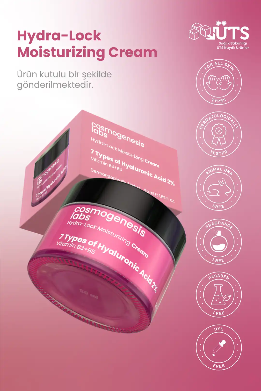 Cosmogenesis Labs Hydra-Lock Moisturizing Cream 50 ml Vegan l