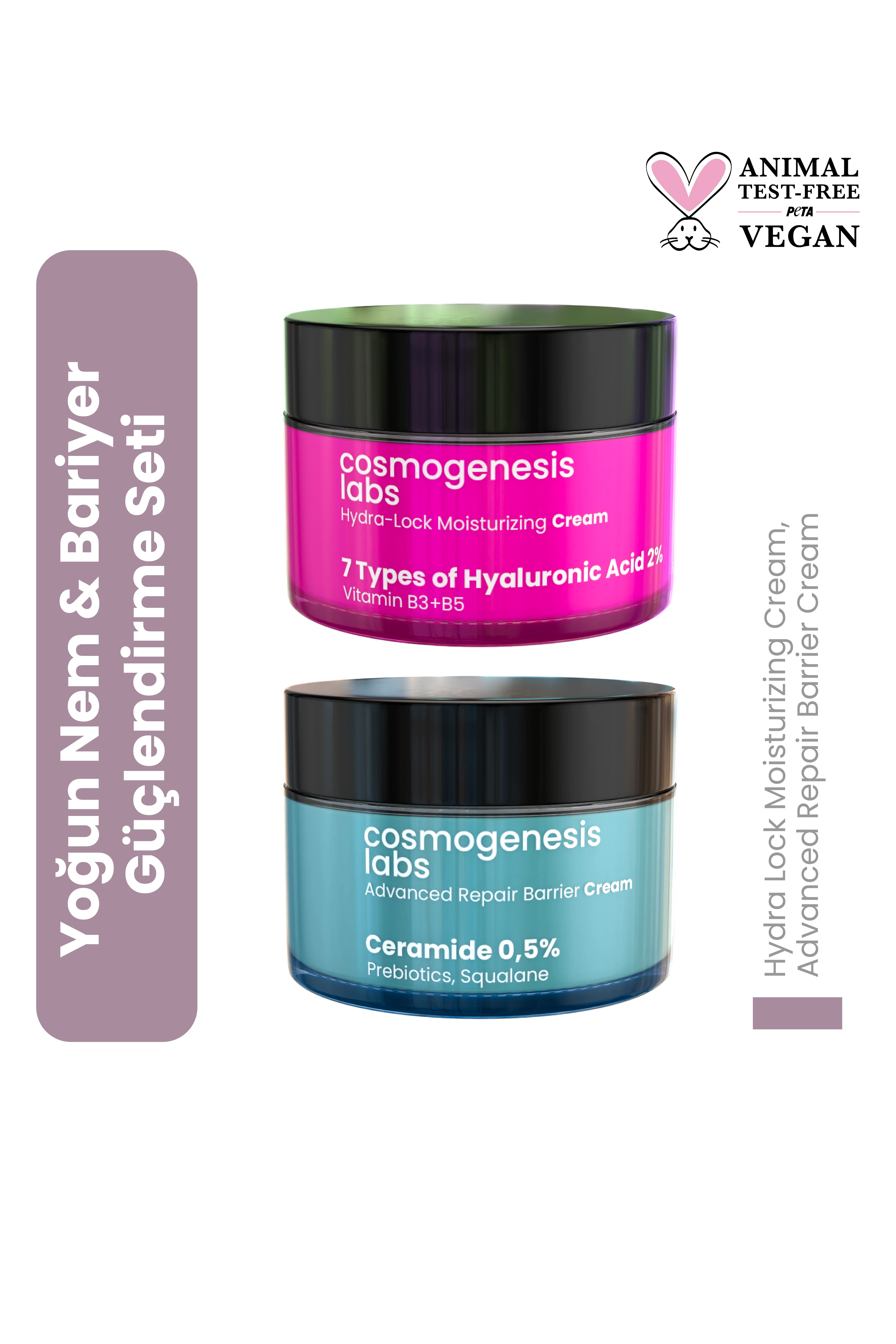 Yoğun Nemlendirici ve Bariyer Güçlendirici Cilt Bakım Seti Vegan