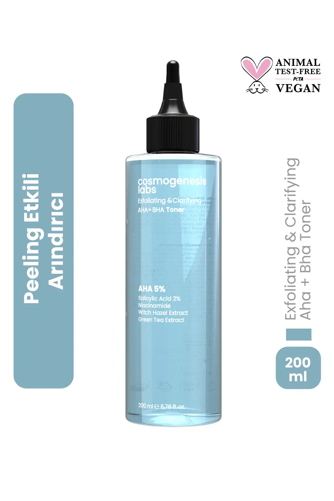 Peeling Etkili Tonik 200ml - %5 AHA %2 BHA Arındırıcı Gözenek