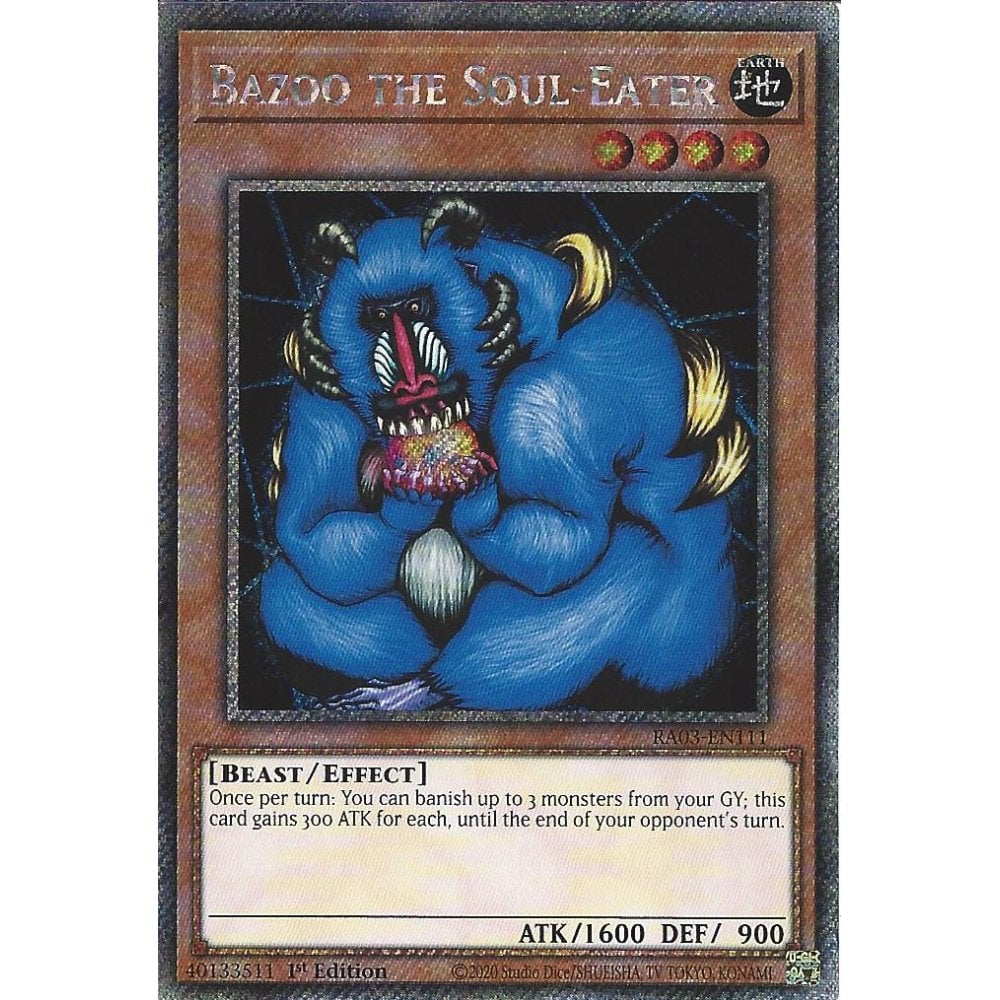 Yu-Gi-Oh! Trading Card Game RA03-EN111 Bazoo the Soul-Eater : Platinum Secret Rare Card : 1st Edition 