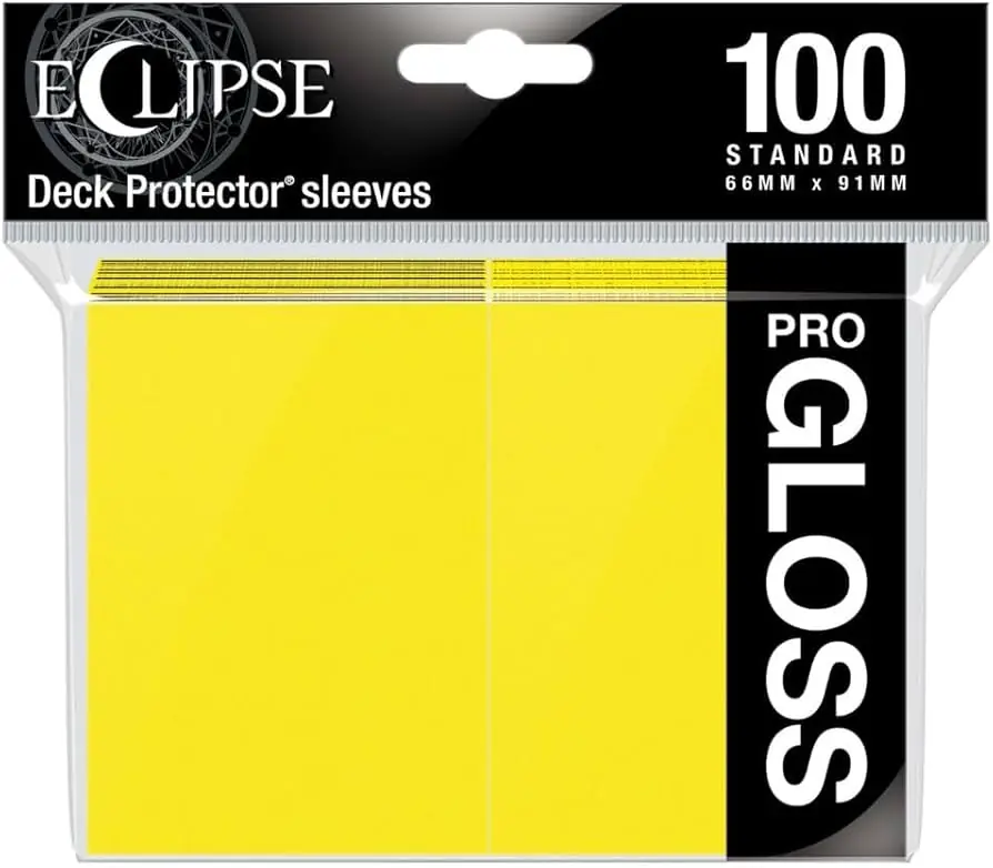 Eclipse Gloss Standard Deck Protector Sleeves Lemon Yellow (100ct) ürün görseli