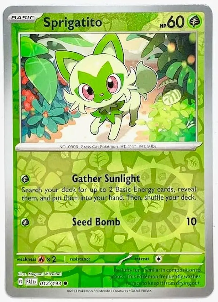 Sprigatito Reverse Holo 12 Pokemon Paldea Evolved 