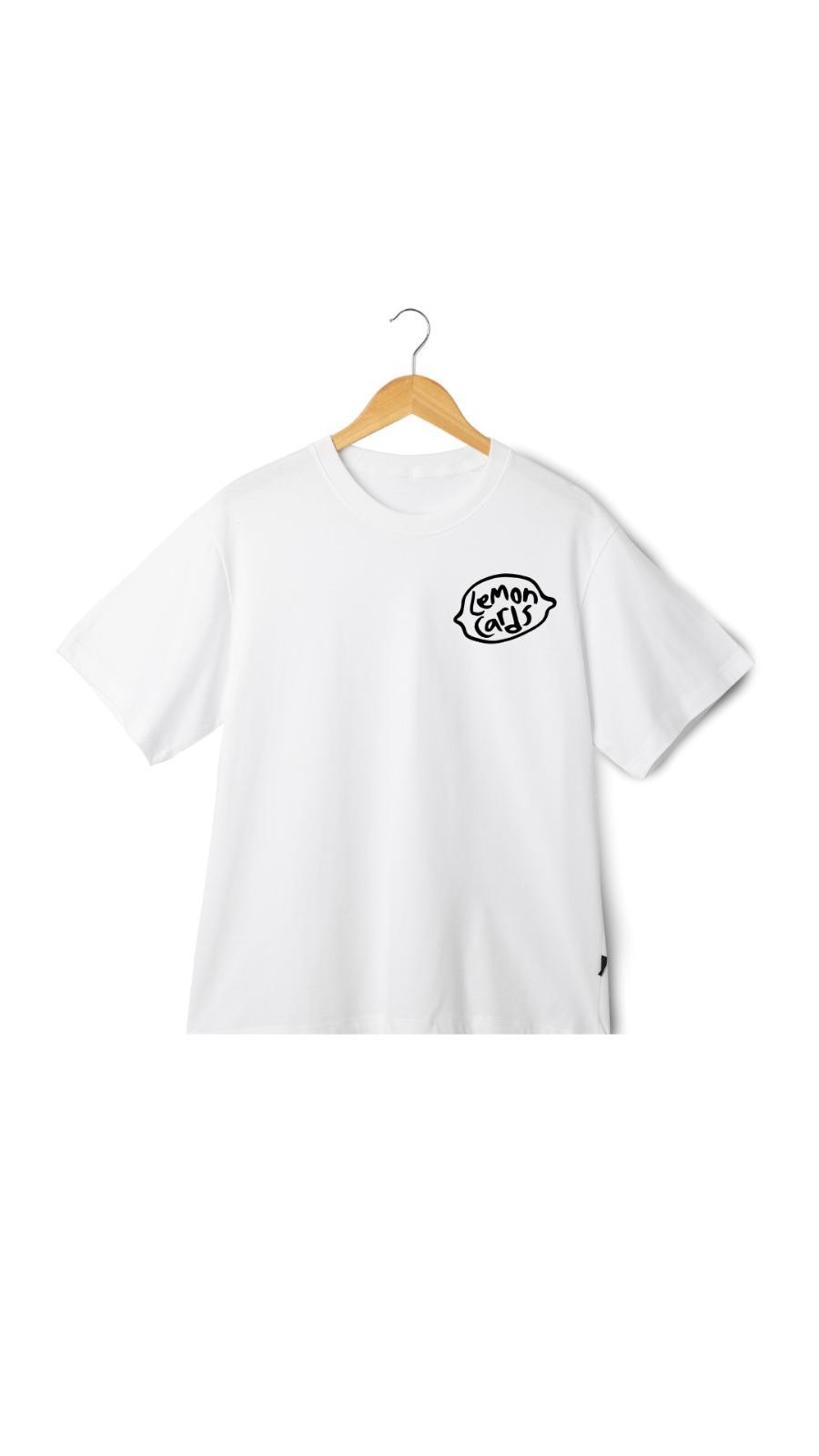 Lemon Cards Logo baskılı Beyaz T-shirt