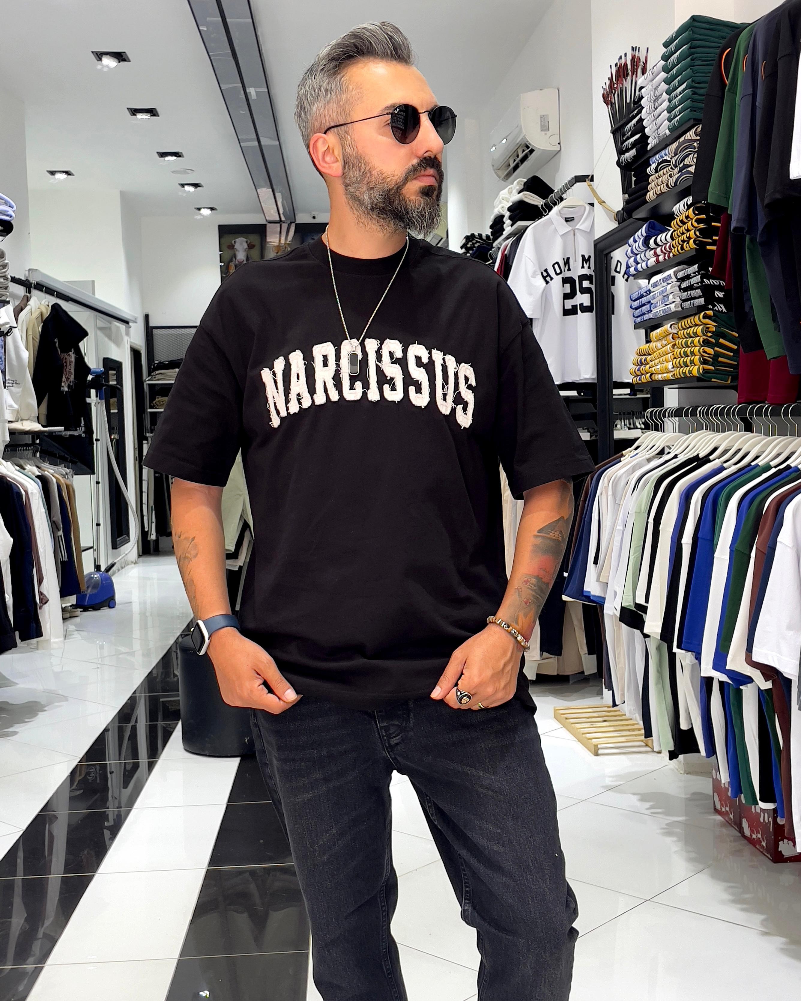 Narcissus Nakışlı Oversize Erkek T-Shirt