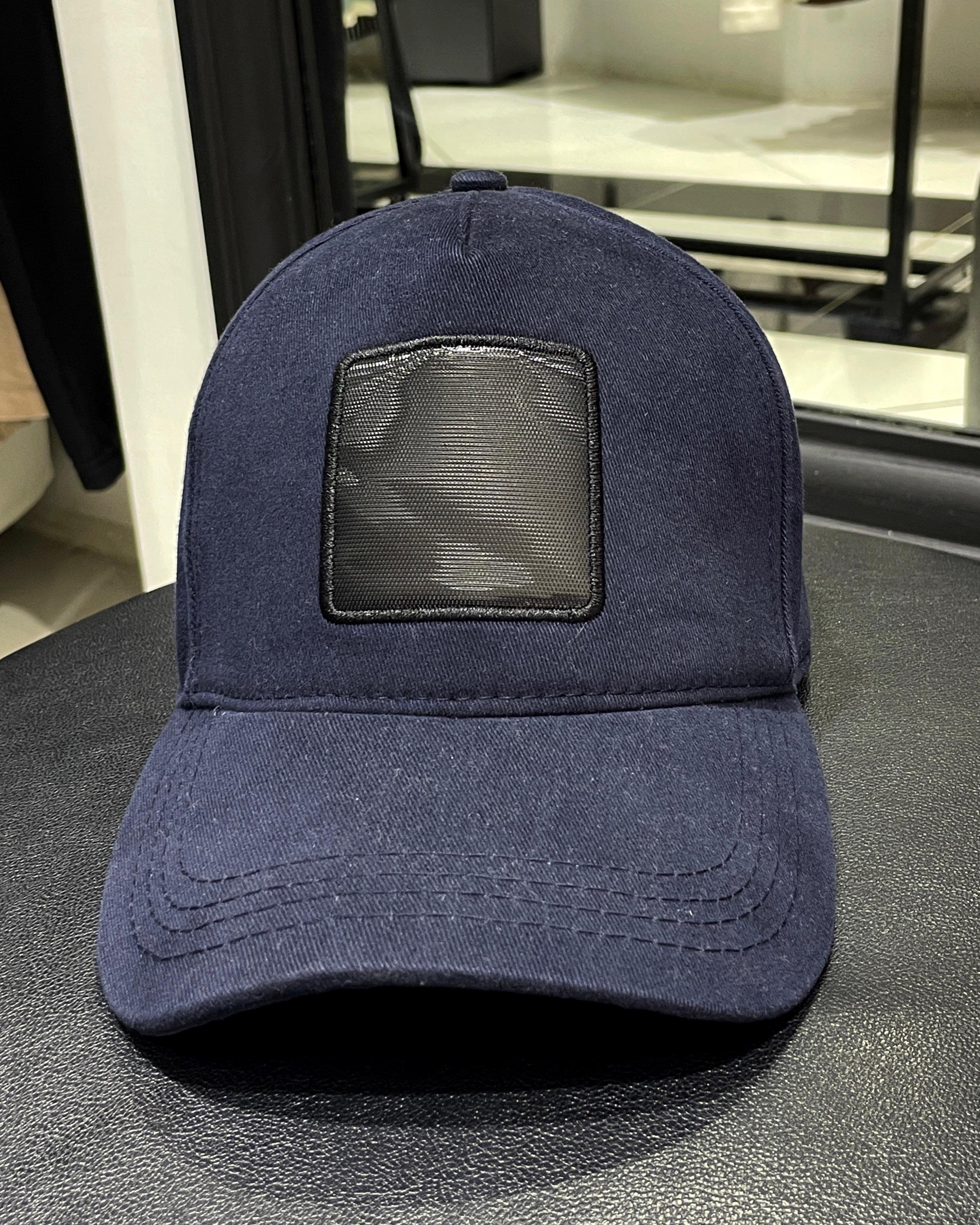 Değiştirilebilir Kare Patchli Unisex Şapka - lacivert