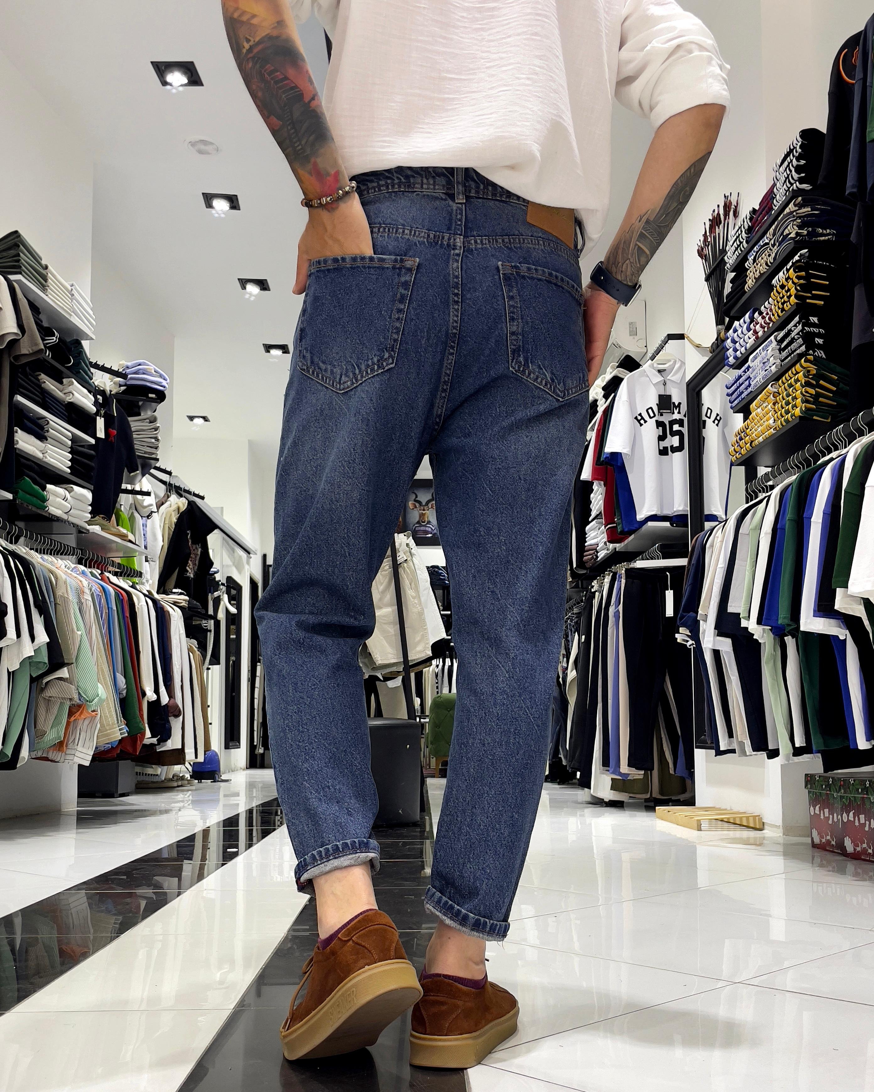 Boyfriend Kesim Yıkamalı Basic Erkek Jean Pantolon