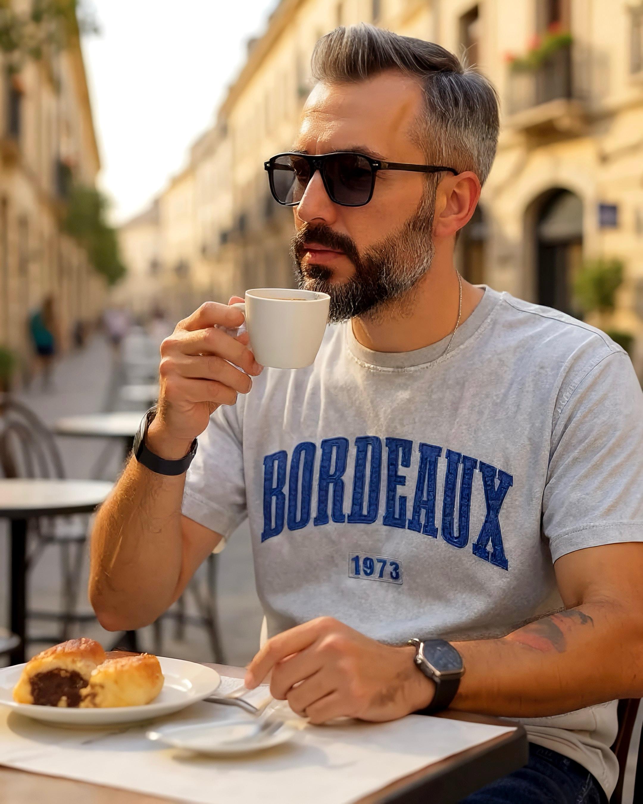 Bordeaux 1973 Asit Yıkamalı Oversize Erkek Tişört