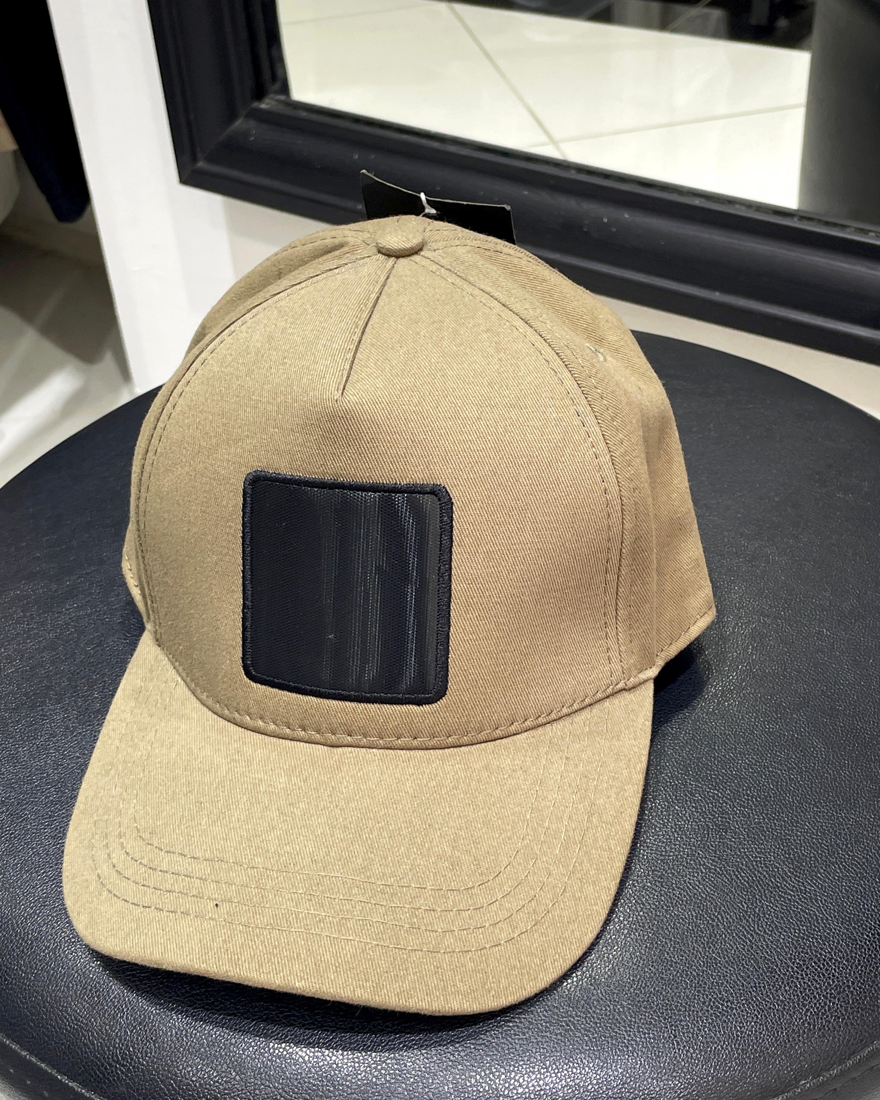 Değiştirilebilir Kare Patchli Unisex Şapka - açık kahve