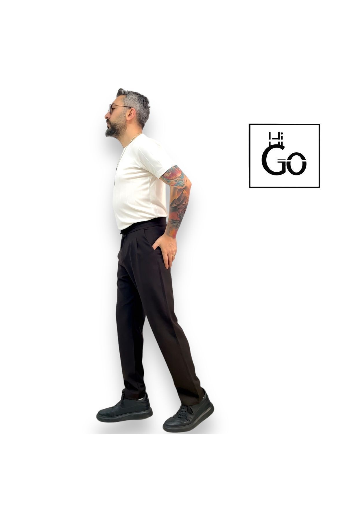 Relaxed Fit Men's Pleated Jogger Pants - Brown
