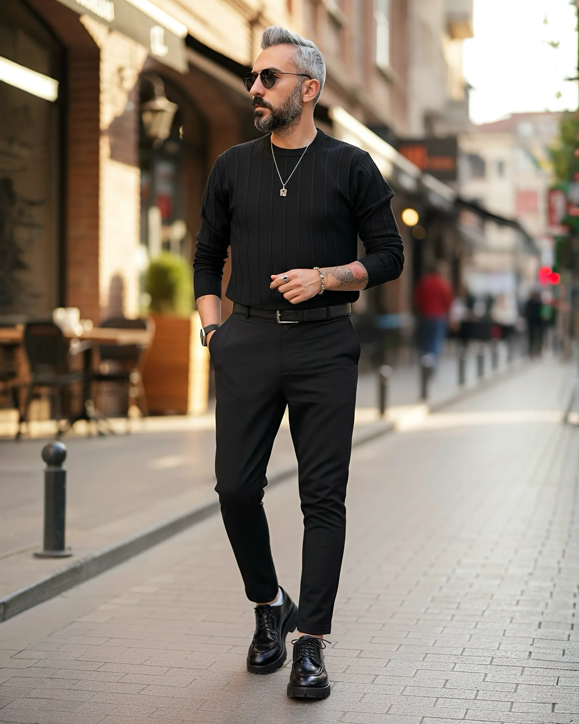 La Forma Fitil Dokulu Bisiklet Yaka Erkek Triko Kazak