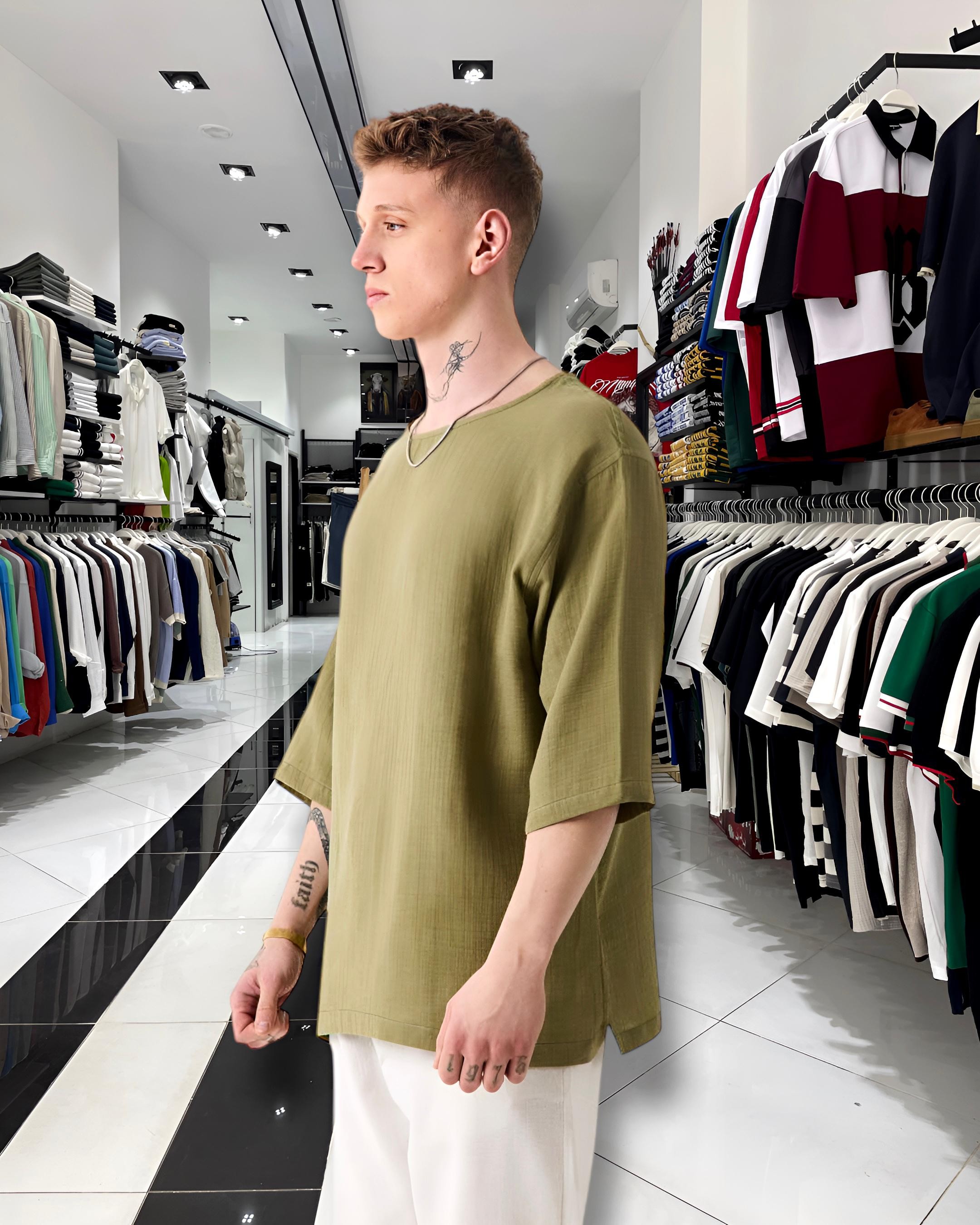 Fakir Kol Keten Oversize T-Shirt 