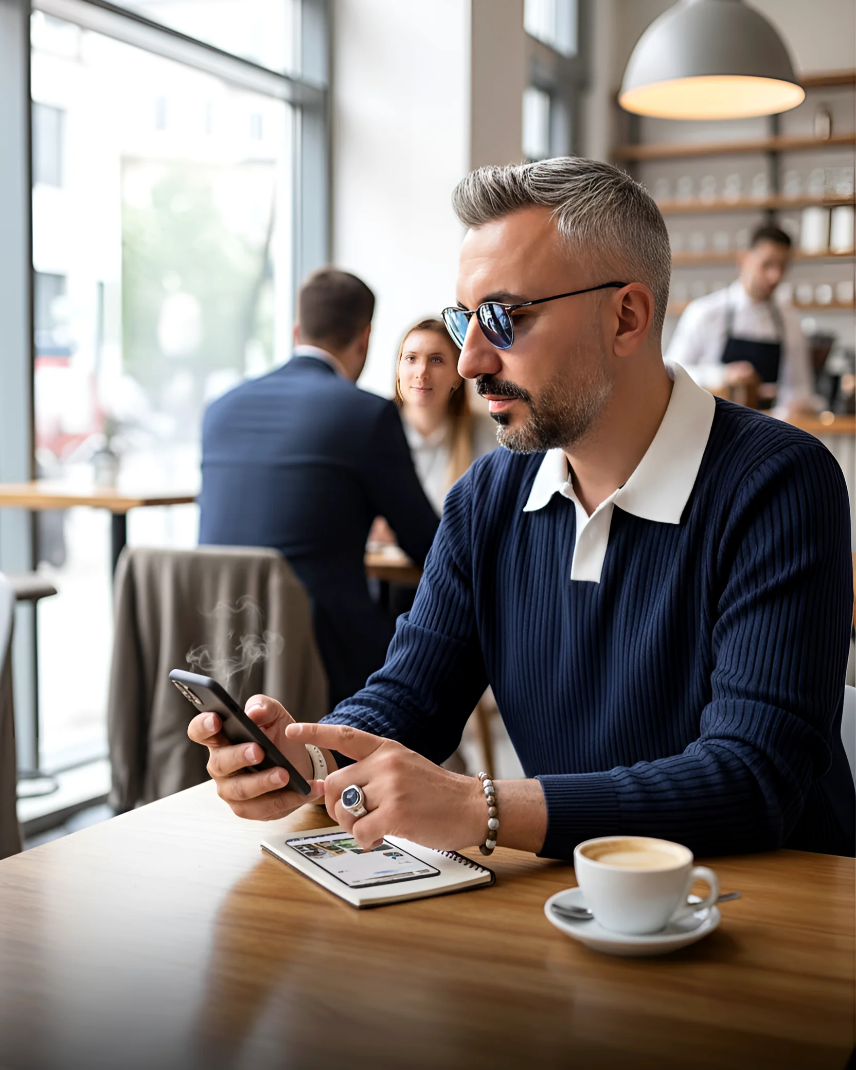 Old Money Triko Polo Yaka Erkek Kazak - lacivert