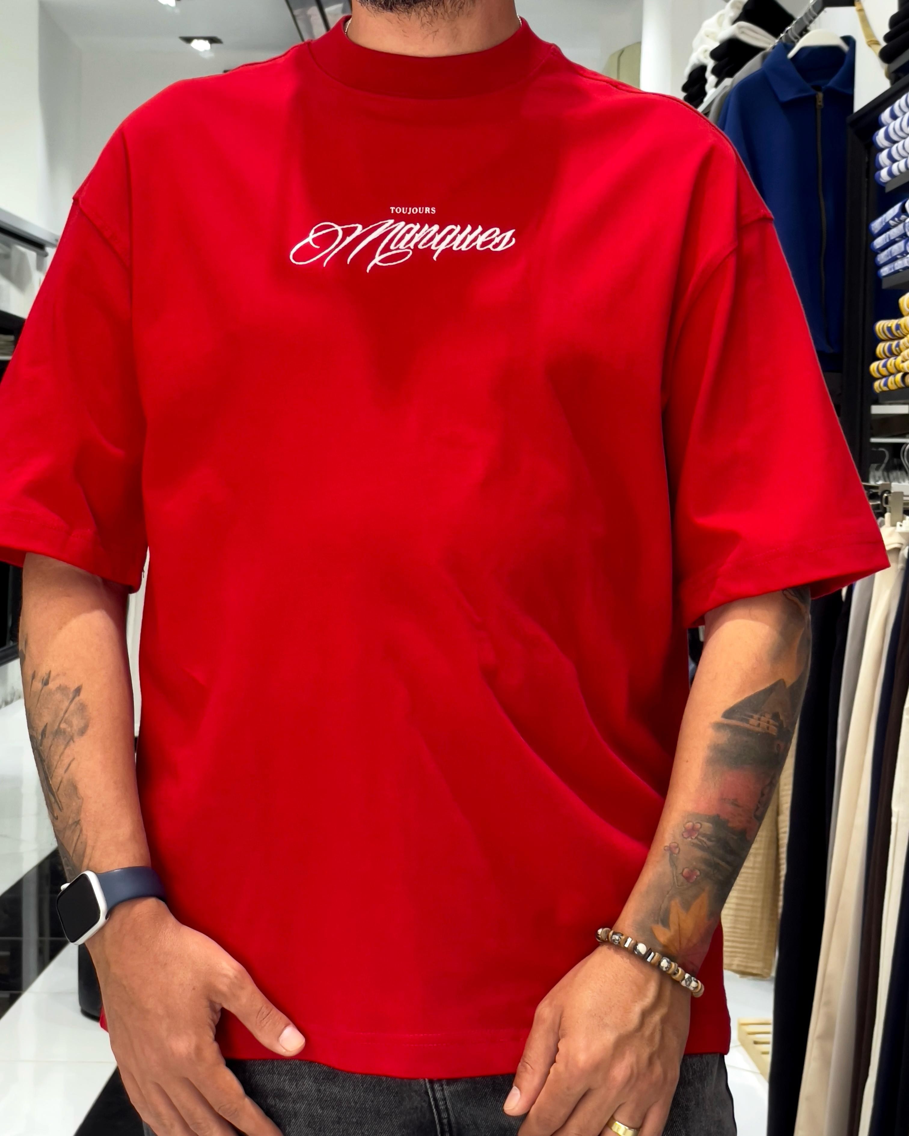 Manques Nakışlı At Figürlü Oversize Erkek T-shirt