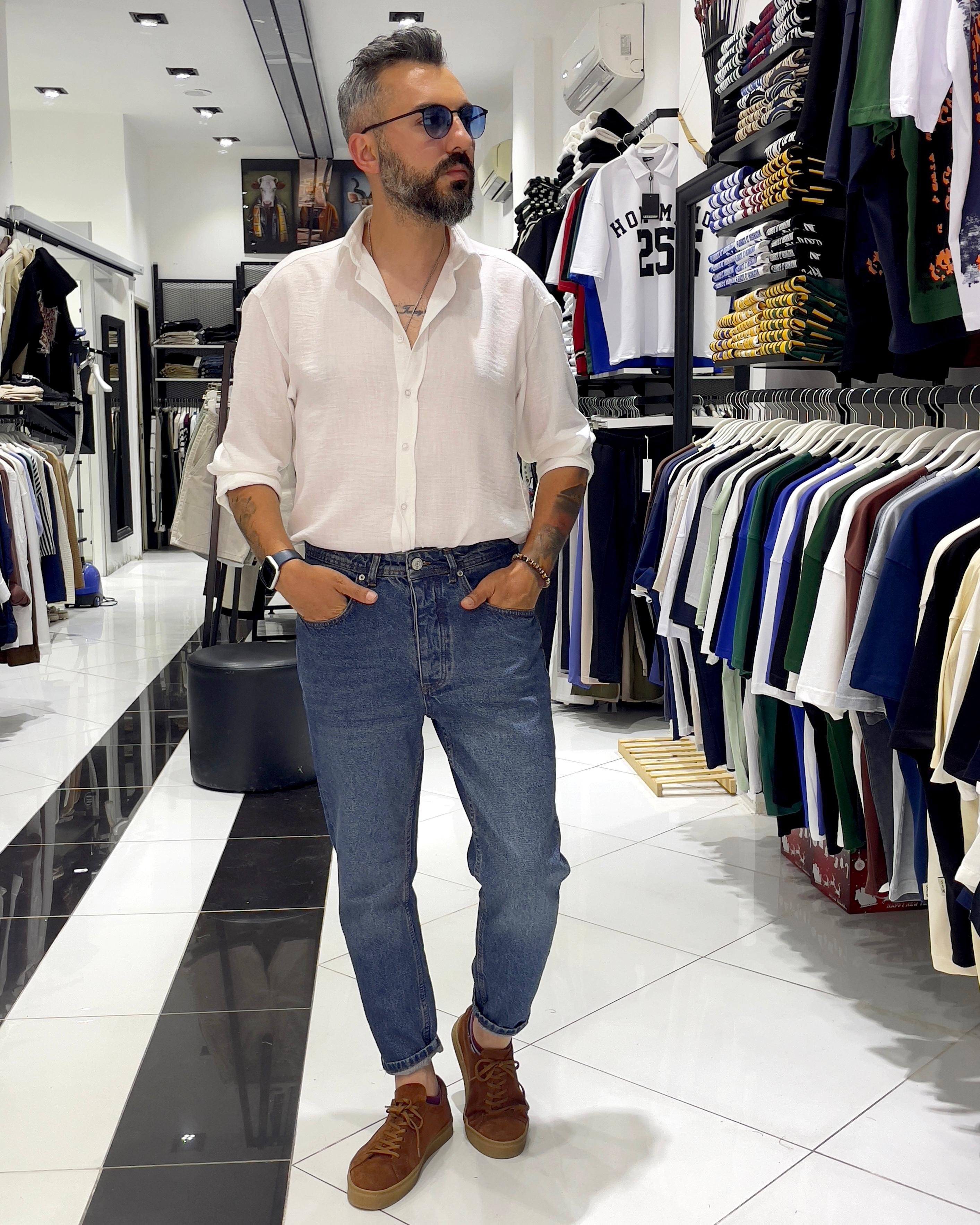 Boyfriend Kesim Yıkamalı Basic Erkek Jean Pantolon