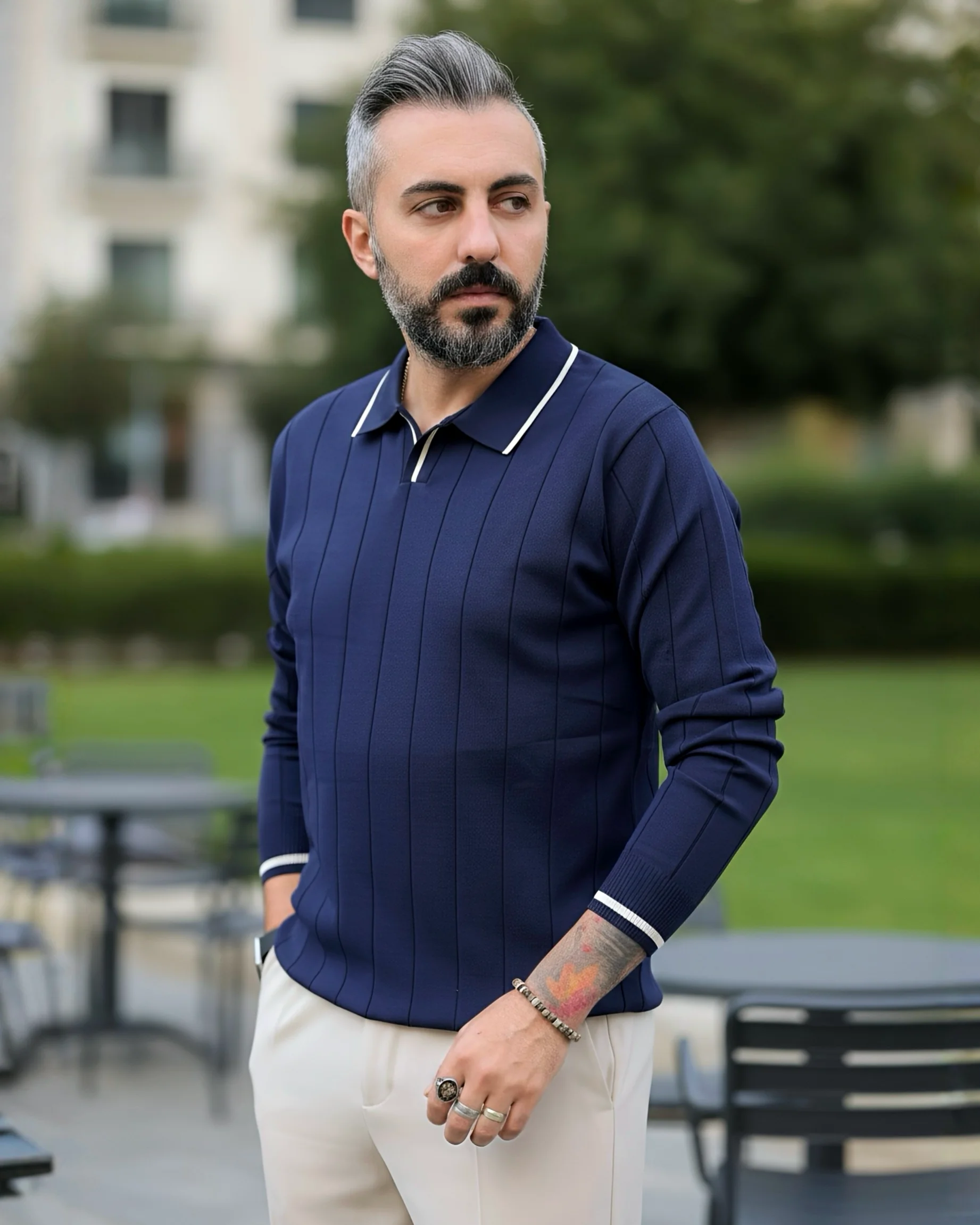 Riviera Line Old Money Erkek Triko Kazak - lacivert