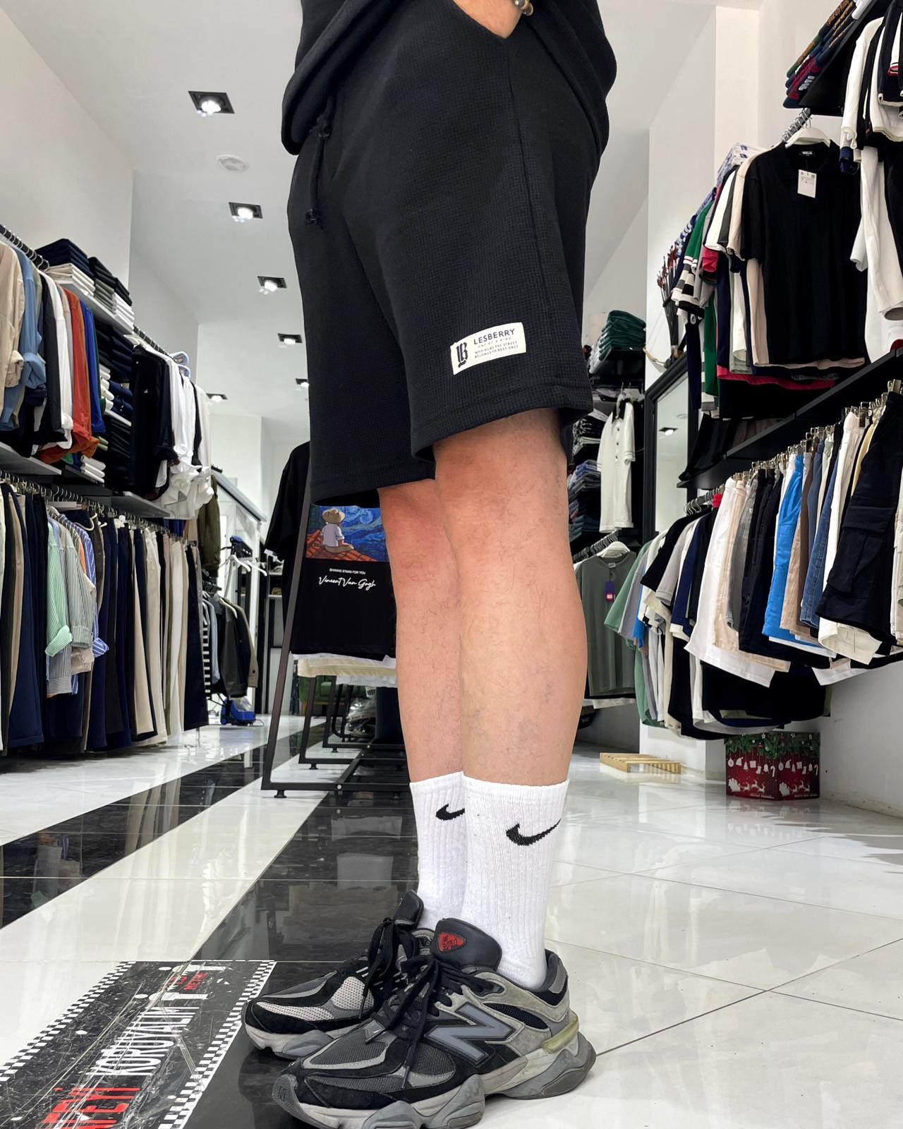 Waffle Kumaş Oversize Erkek T-Shirt & Şort İkili Takım