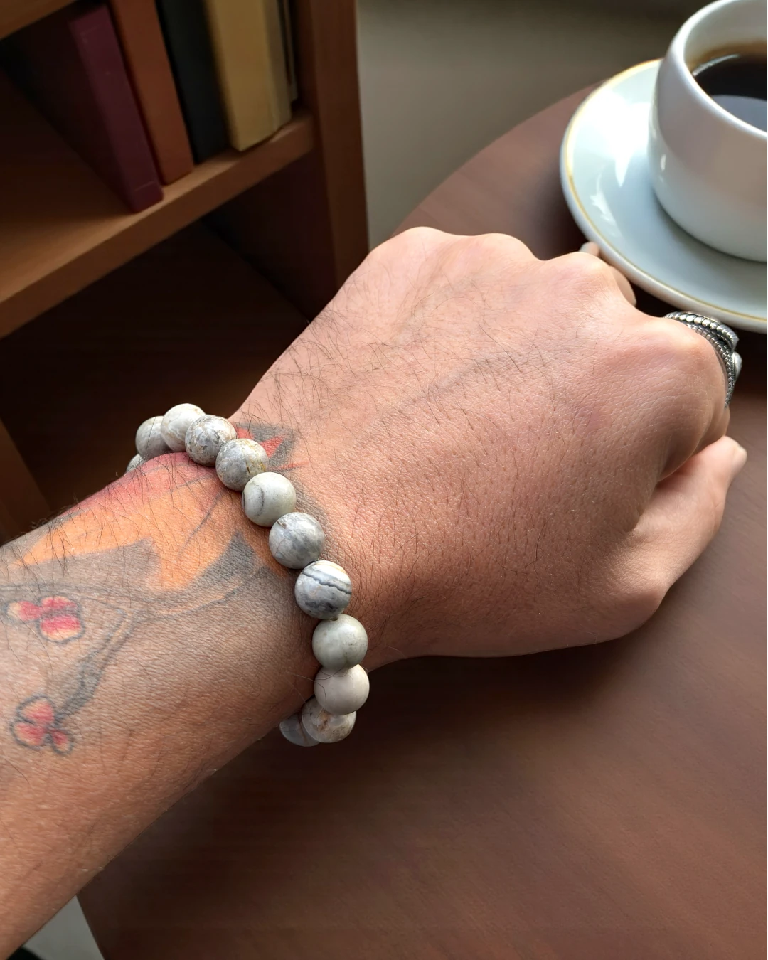  Sage Earth Stone – Doğal Yeşil Tonlu Erkek Bileklik