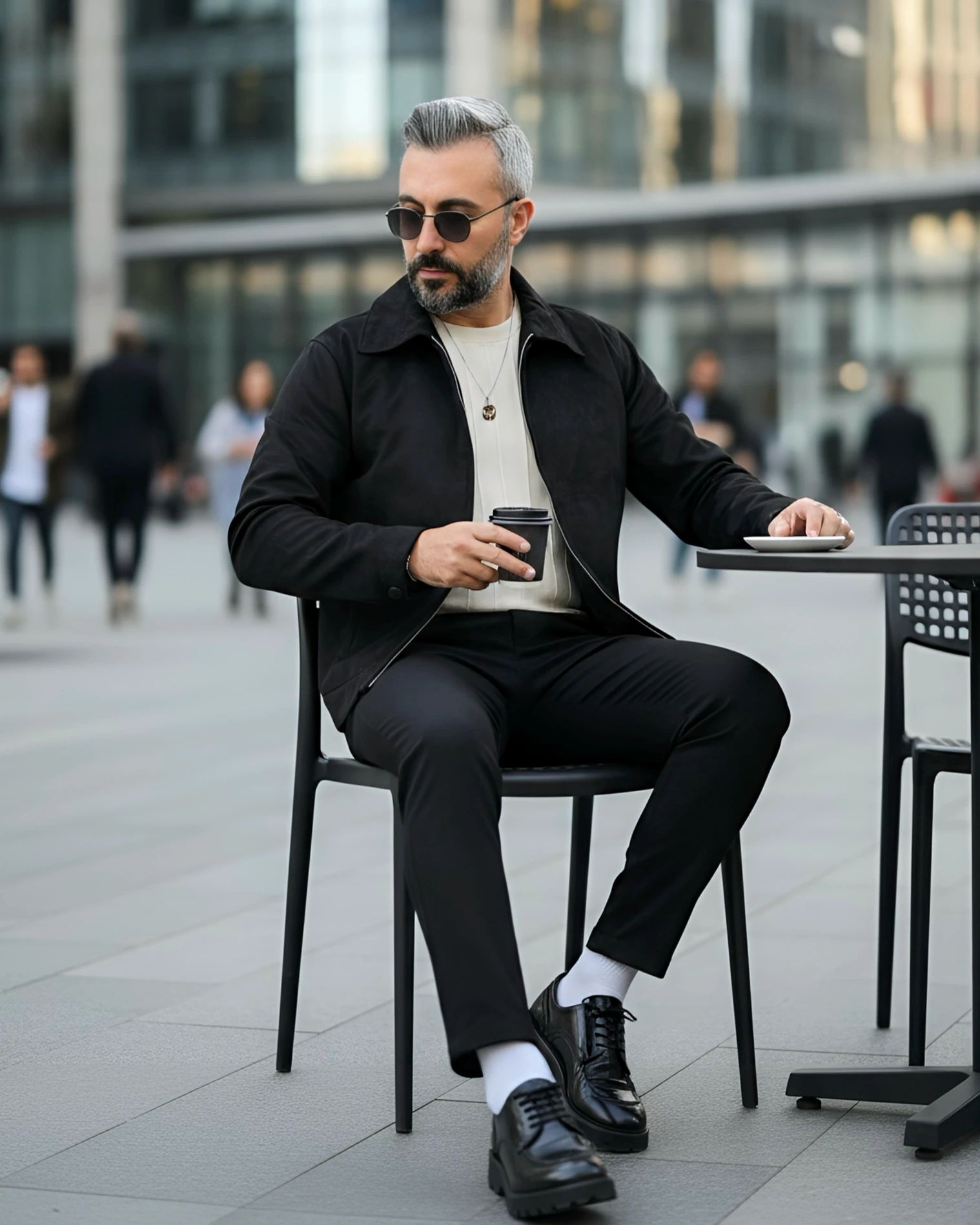 Nubuk Süet Relaxed Fit Fermuarlı Erkek Ceket