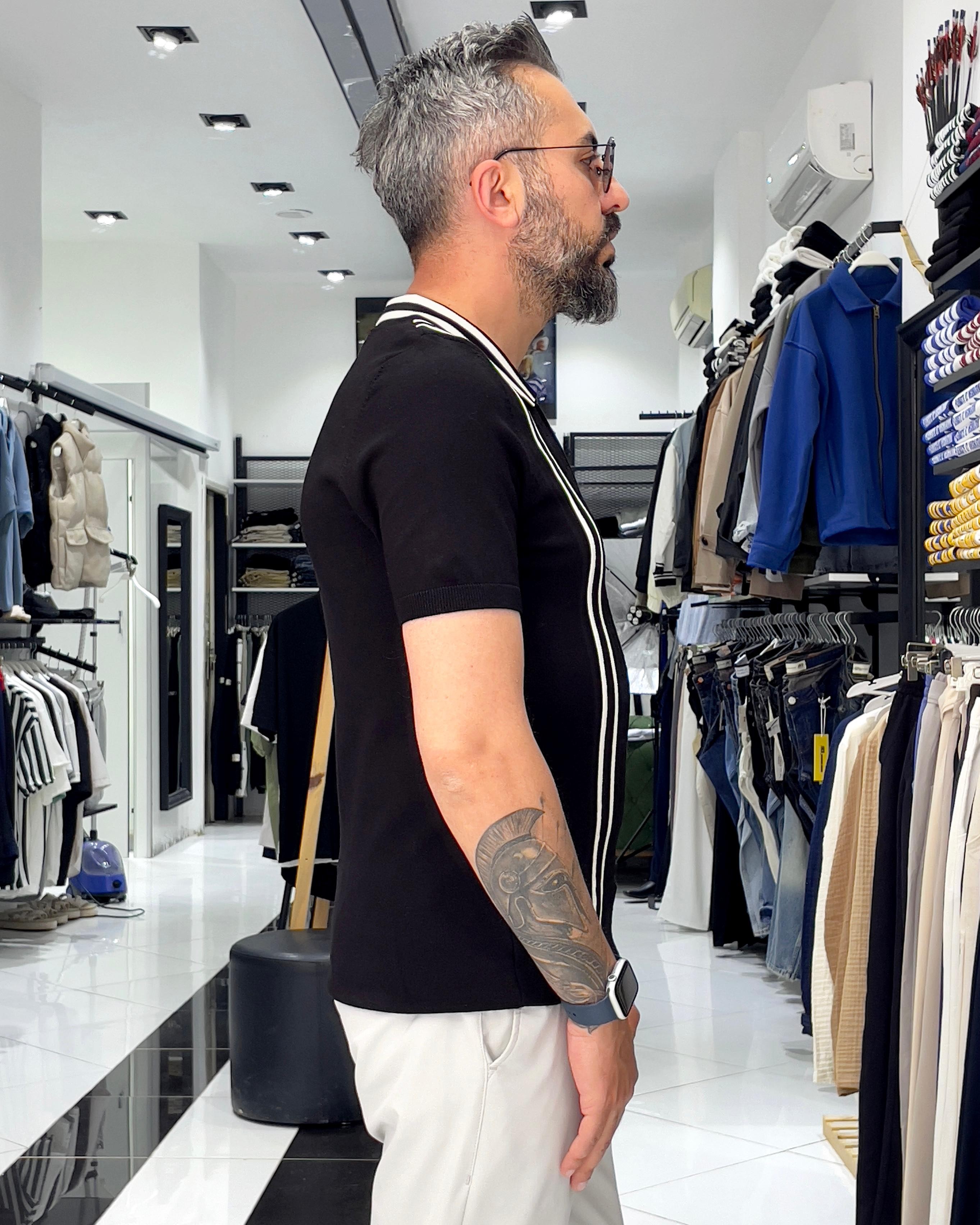 Dikey Çizgili Old Money Erkek Triko 