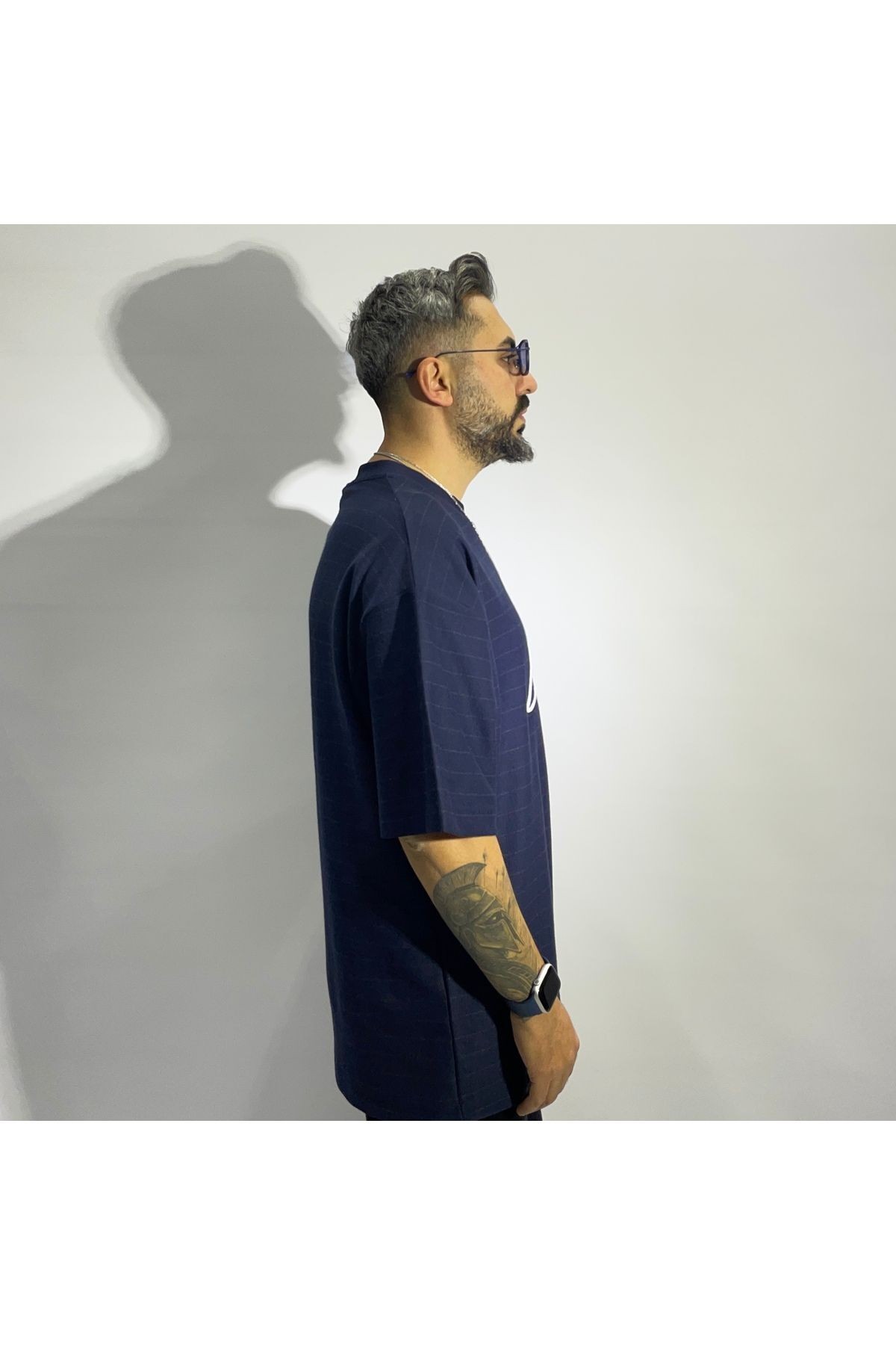 Kalın Dokulu Couture Baskılı Oversize Tişört