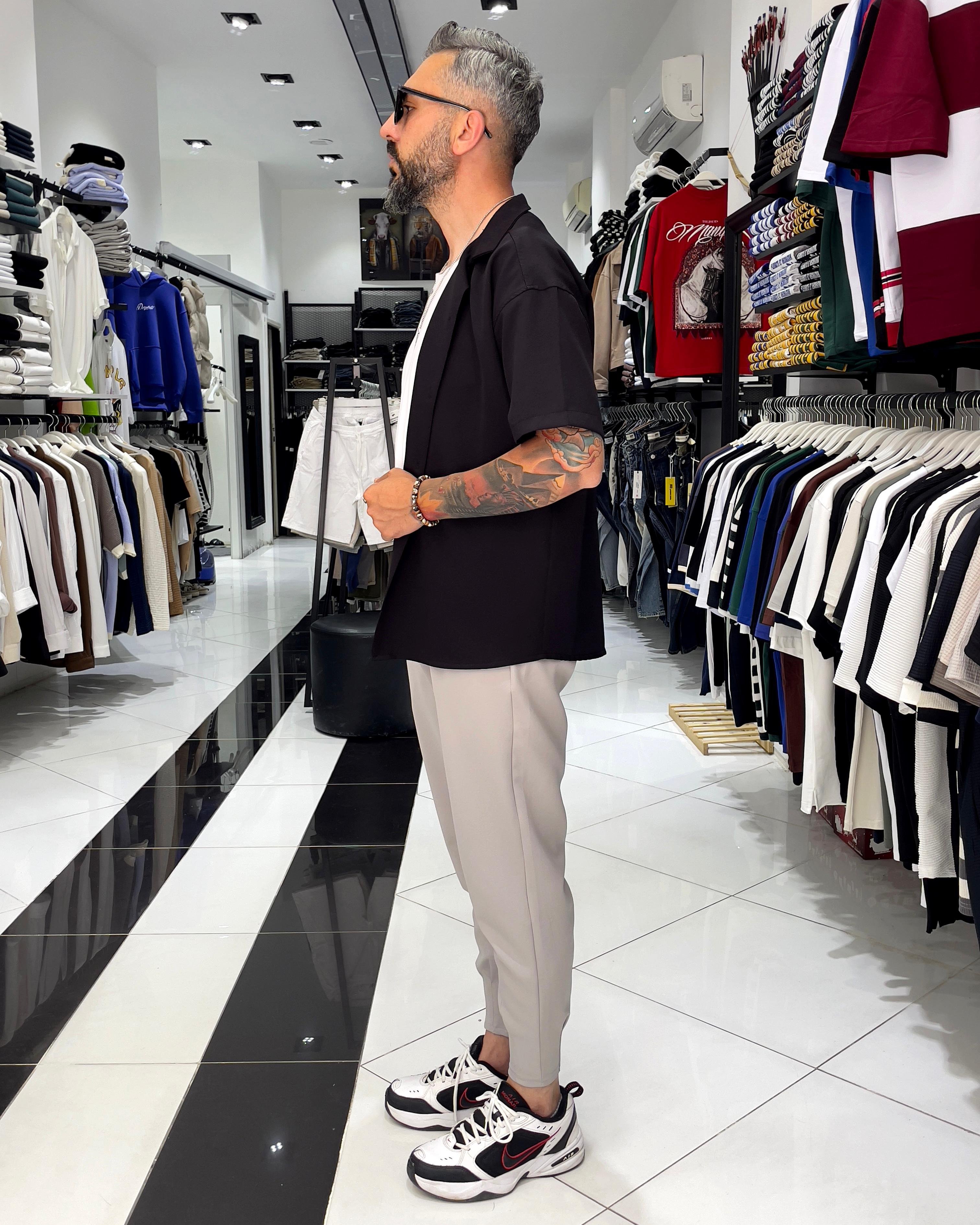 Zippered Jogger Pants Gray - Grey