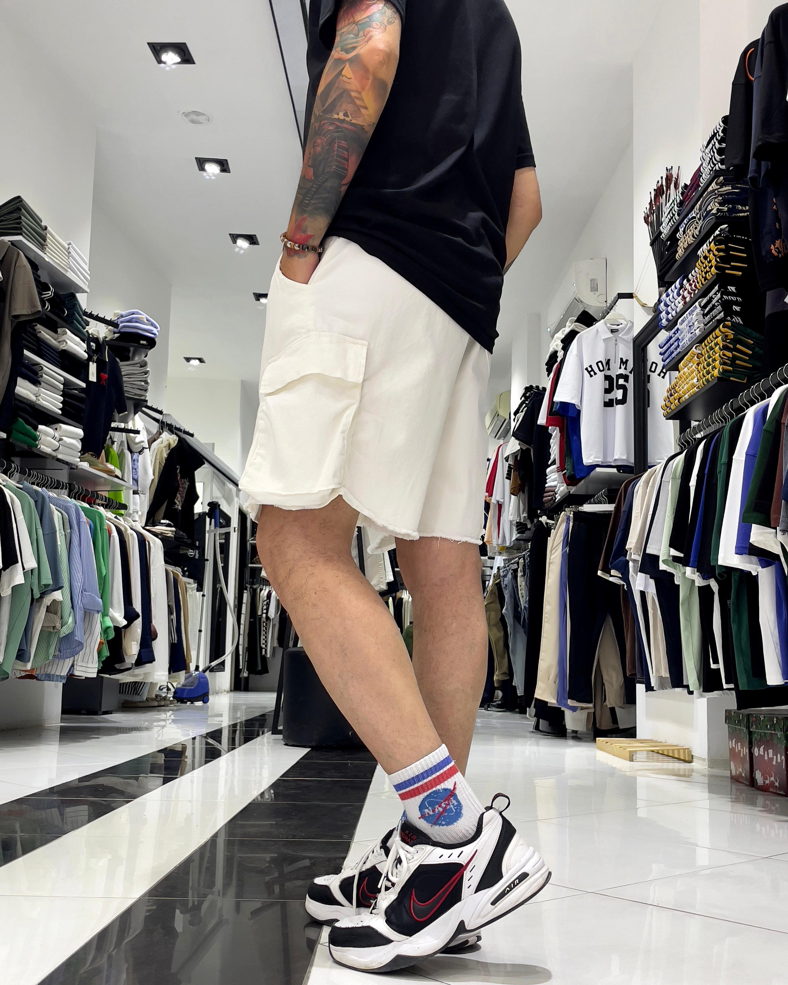 Baggy Fit Organik Denim Erkek Kargo Şort – Higo Man
