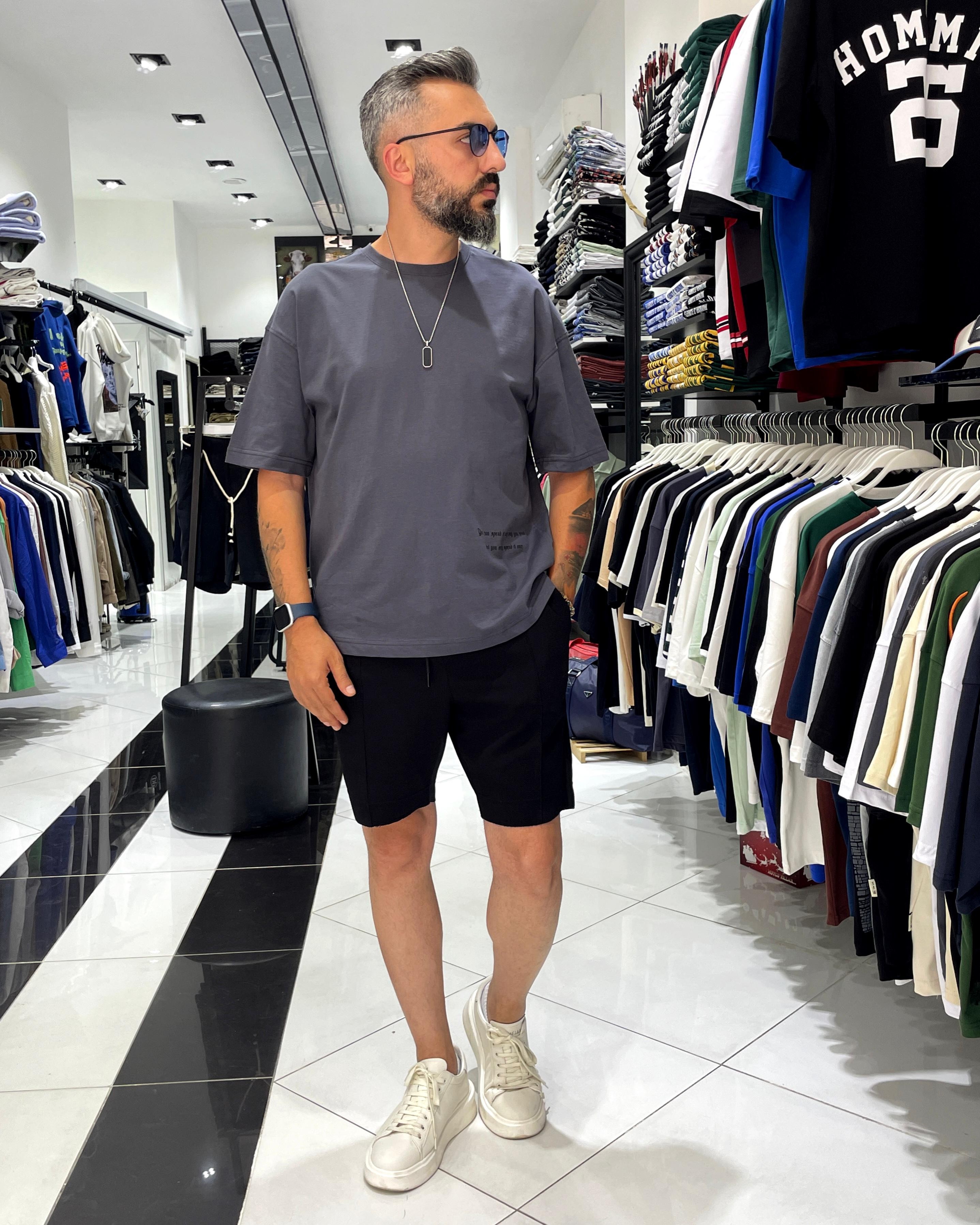 Antik Kumaş Sırt Baskılı Oversize Erkek T-Shirt