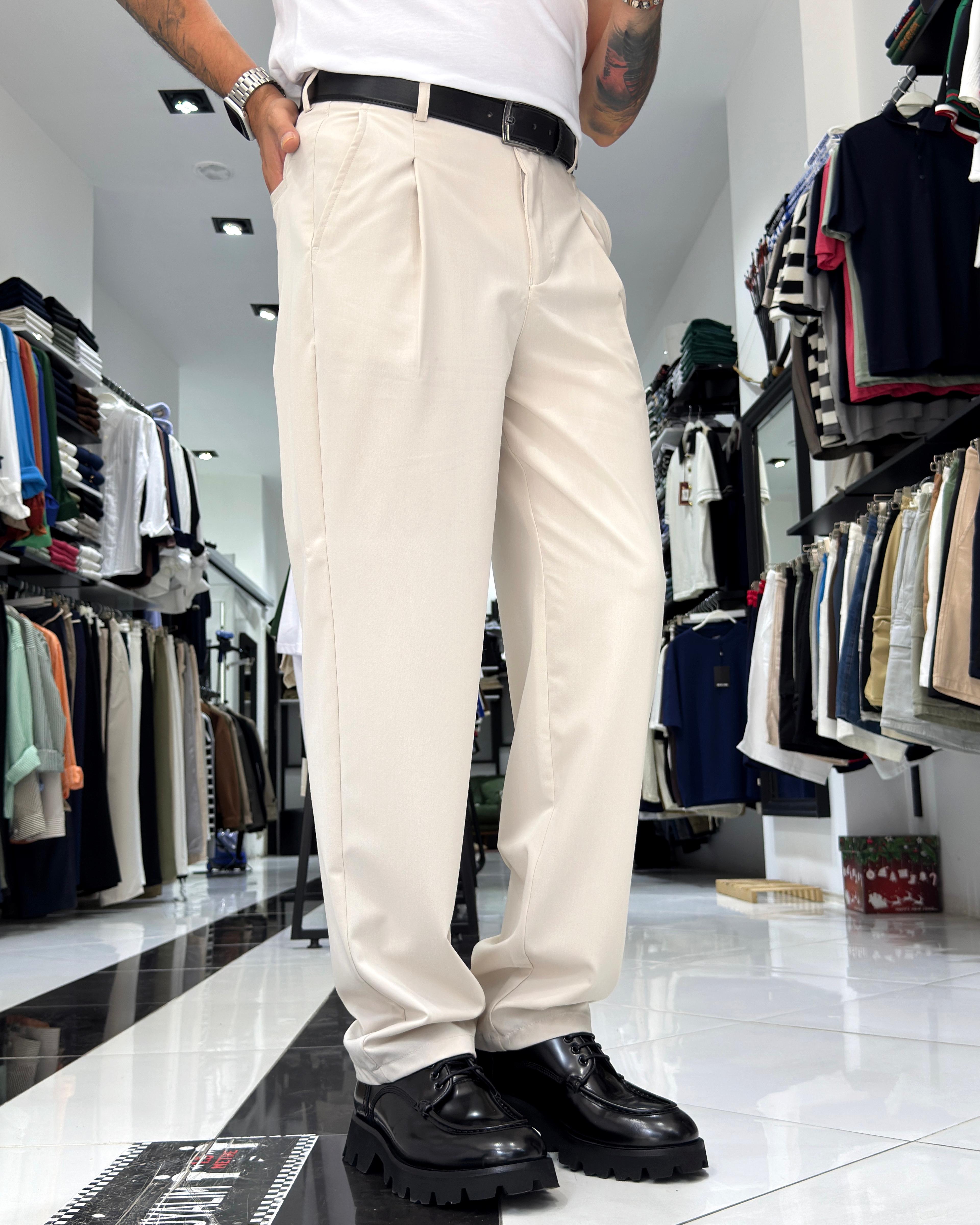 Baggy Fit Pile Detaylı Erkek Pantolon