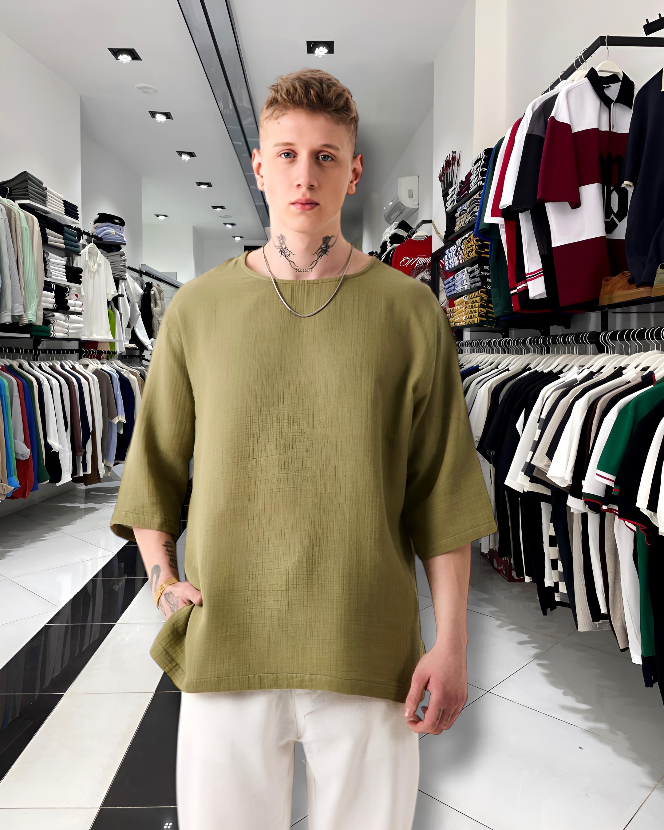 Fakir Kol Keten Oversize T-Shirt 
