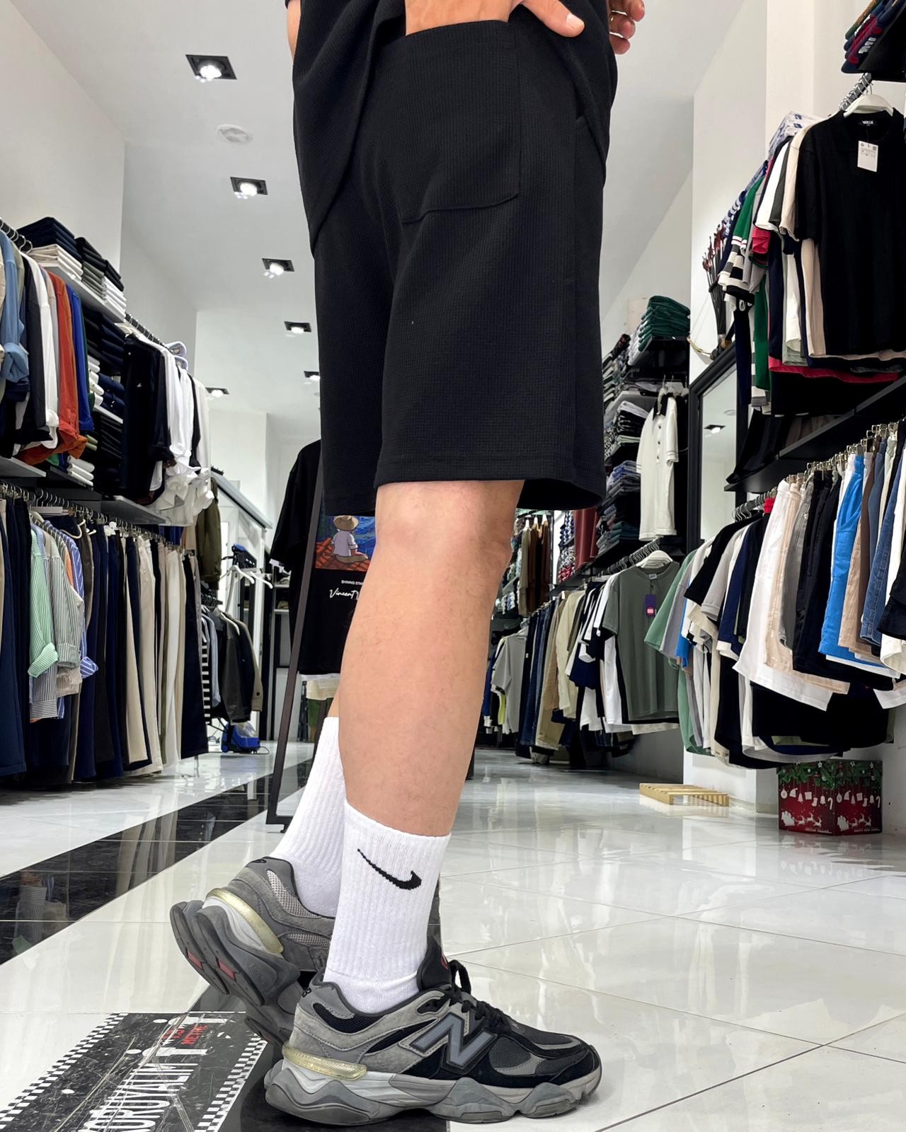 Waffle Kumaş Oversize Erkek T-Shirt & Şort İkili Takım